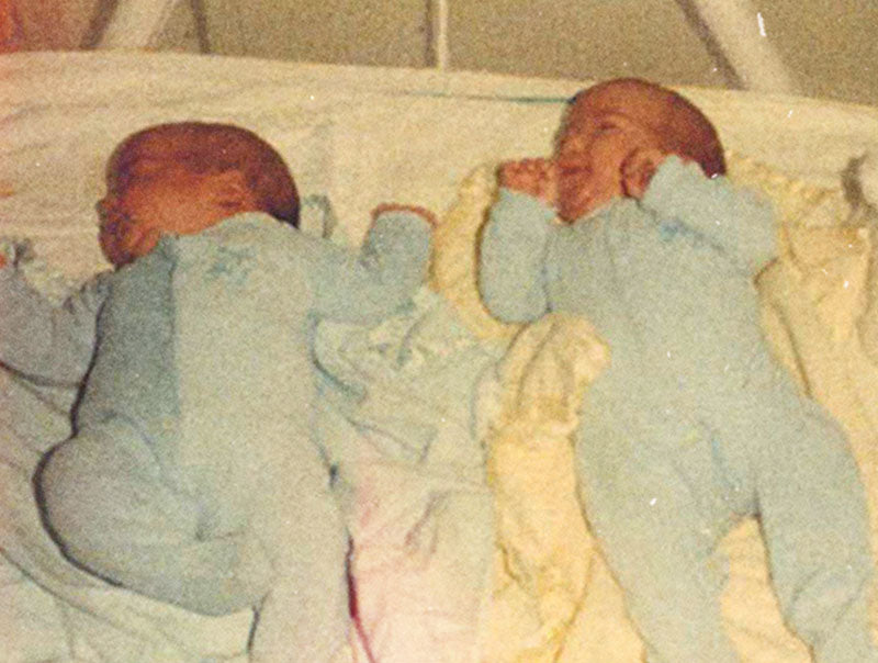 Mike and Alex Faherty as babies