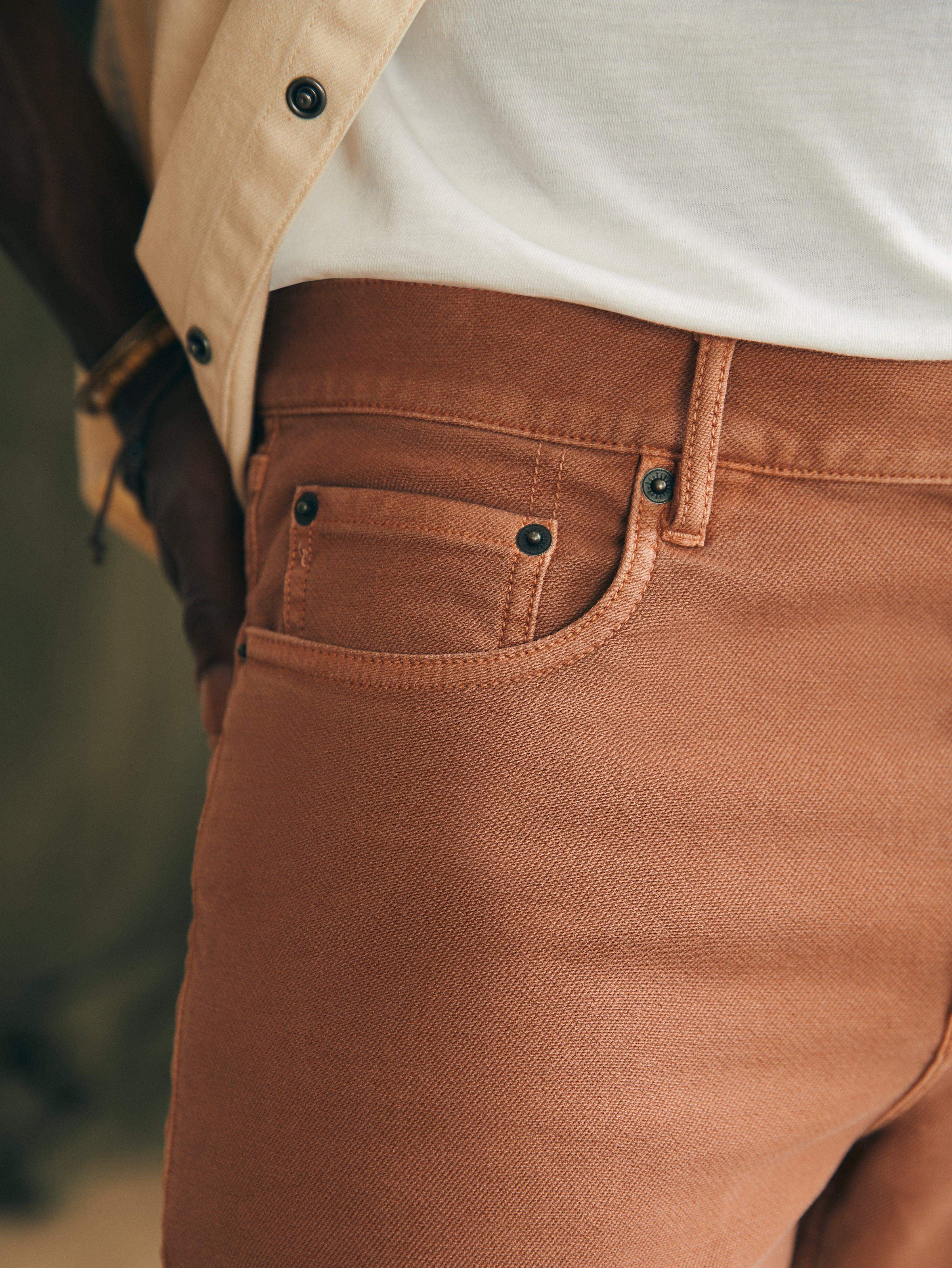 Stretch Terry 5-Pocket (32") - Mesa Red | Faherty Brand
