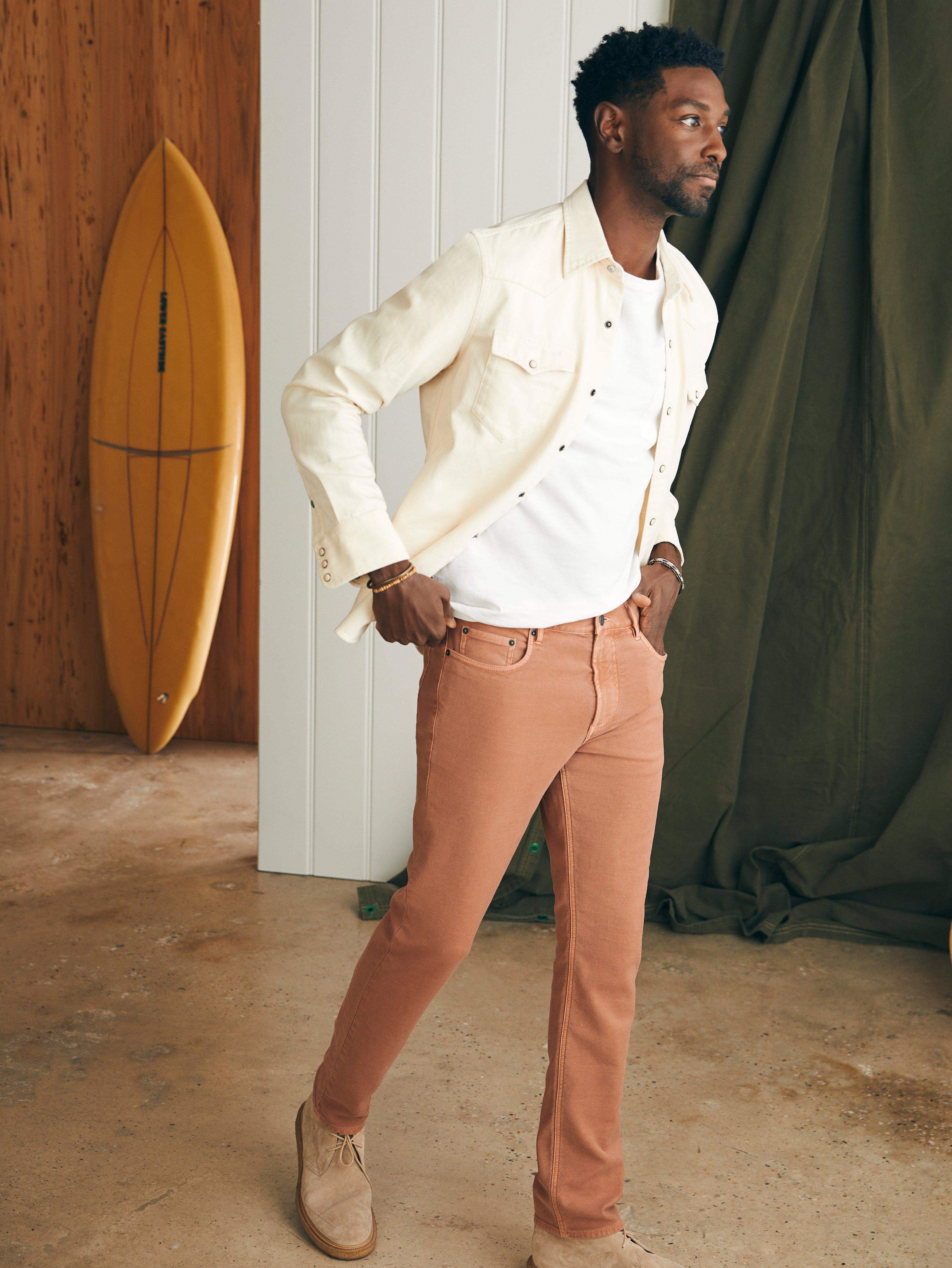 Stretch Terry 5-Pocket (32") - Mesa Red | Faherty Brand