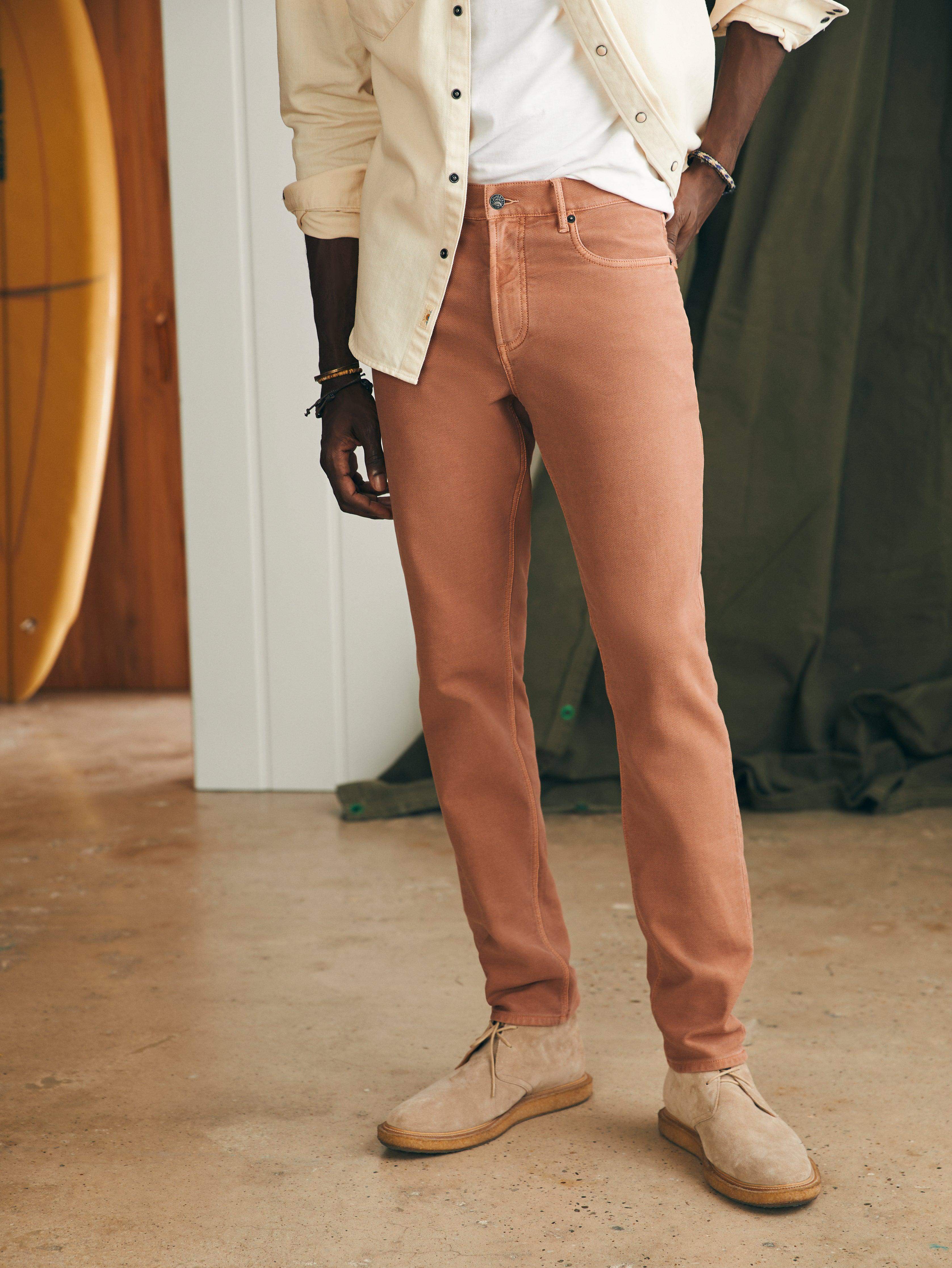 Stretch Terry 5-Pocket (32") - Mesa Red | Faherty Brand
