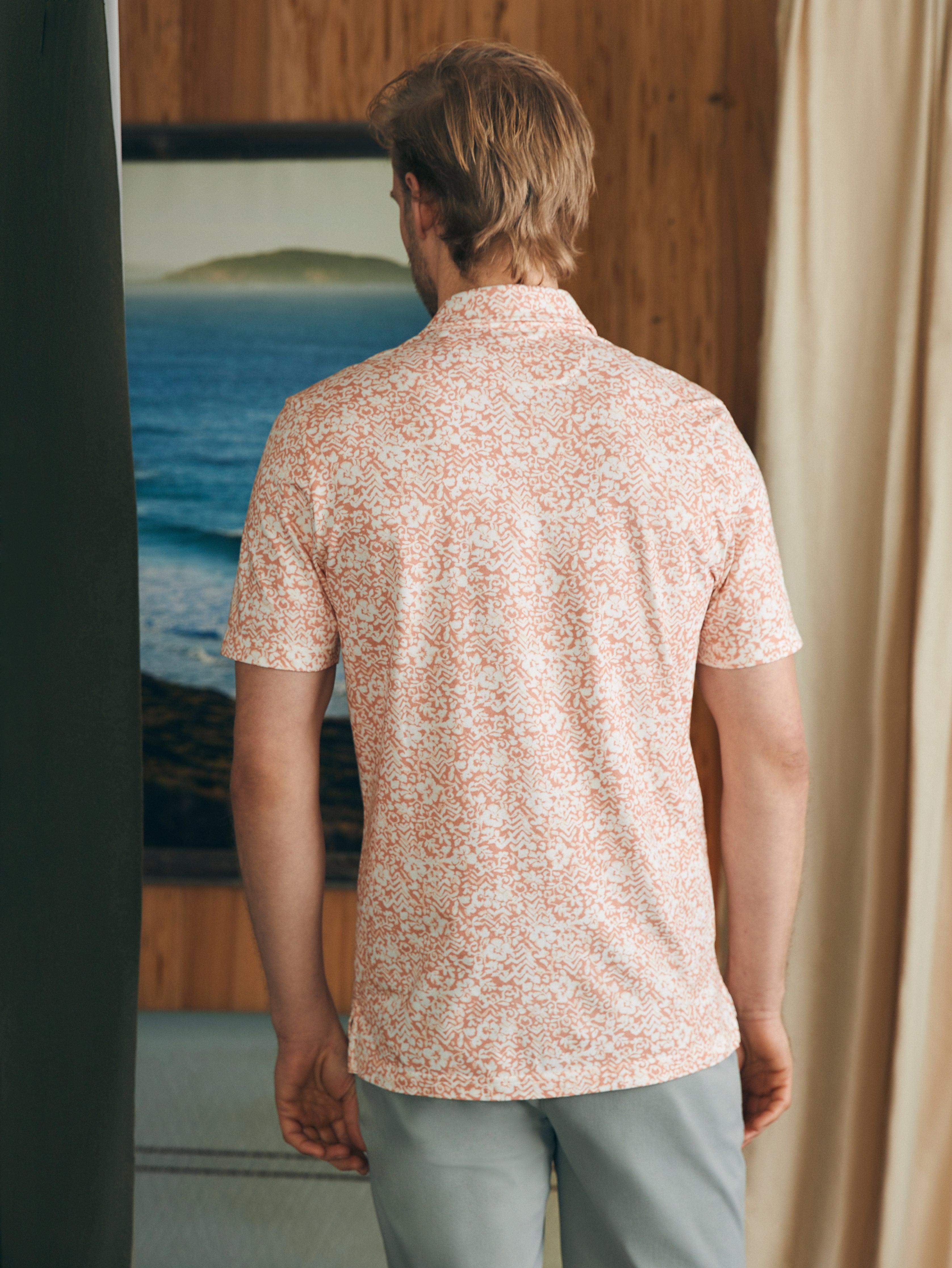 Short-Sleeve Movement™ Pique Polo - Hilo Rose Floral Print | Faherty Brand