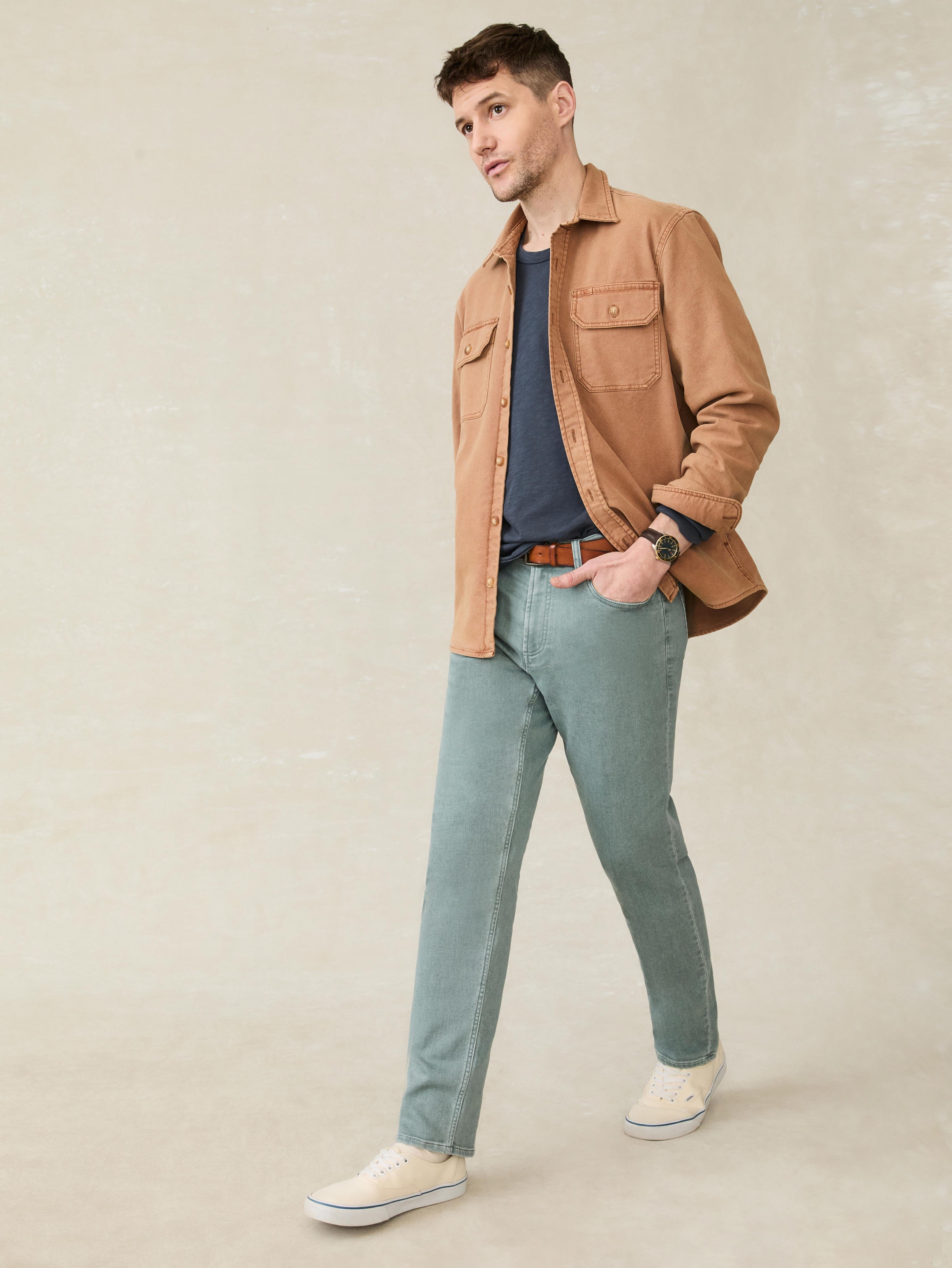 Stretch Terry 5-Pocket Pant - Ocean Glass | Faherty Brand