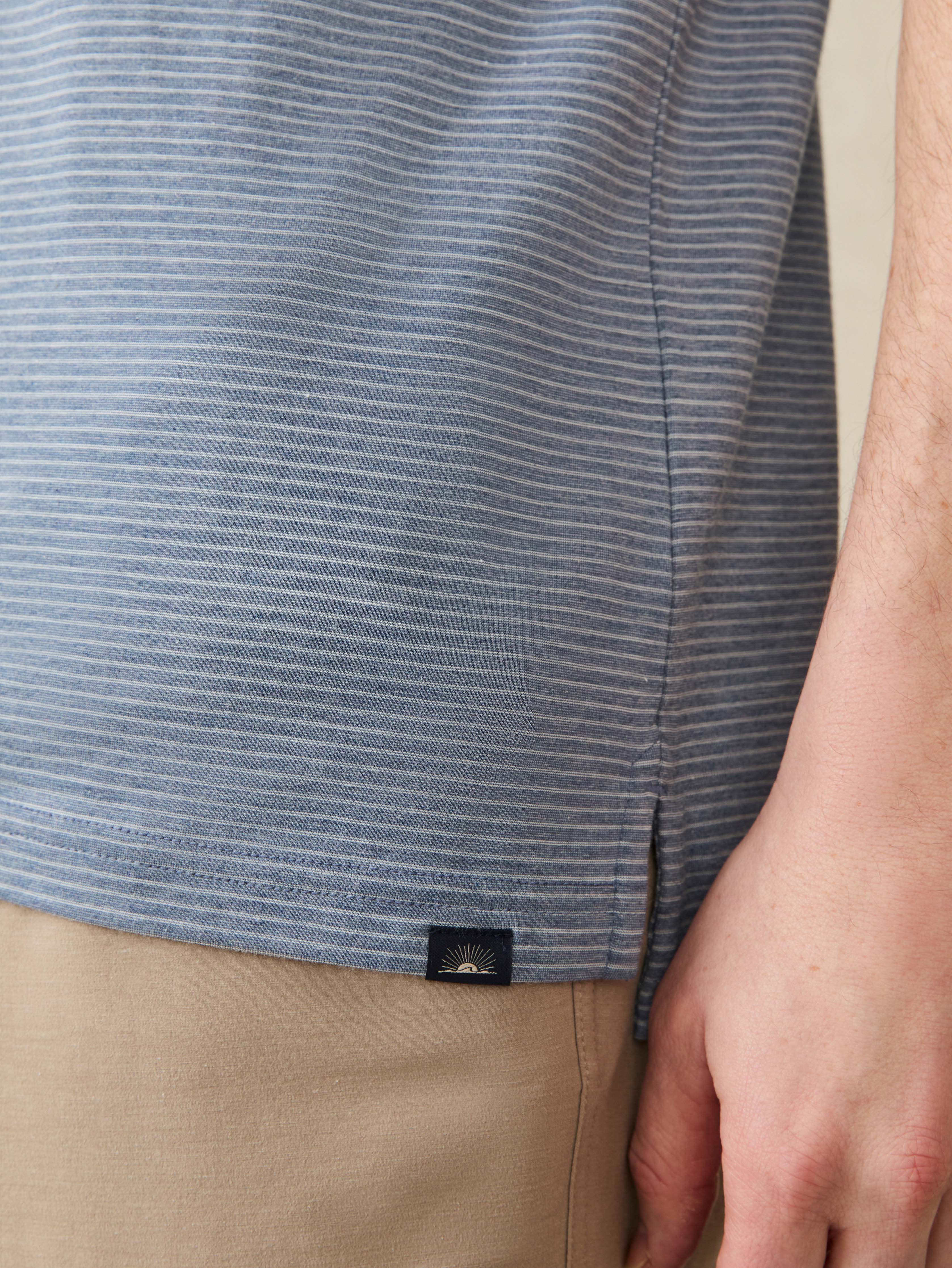 Short-Sleeve Movement™ Polo - Azure Beach Stripe | Faherty Brand