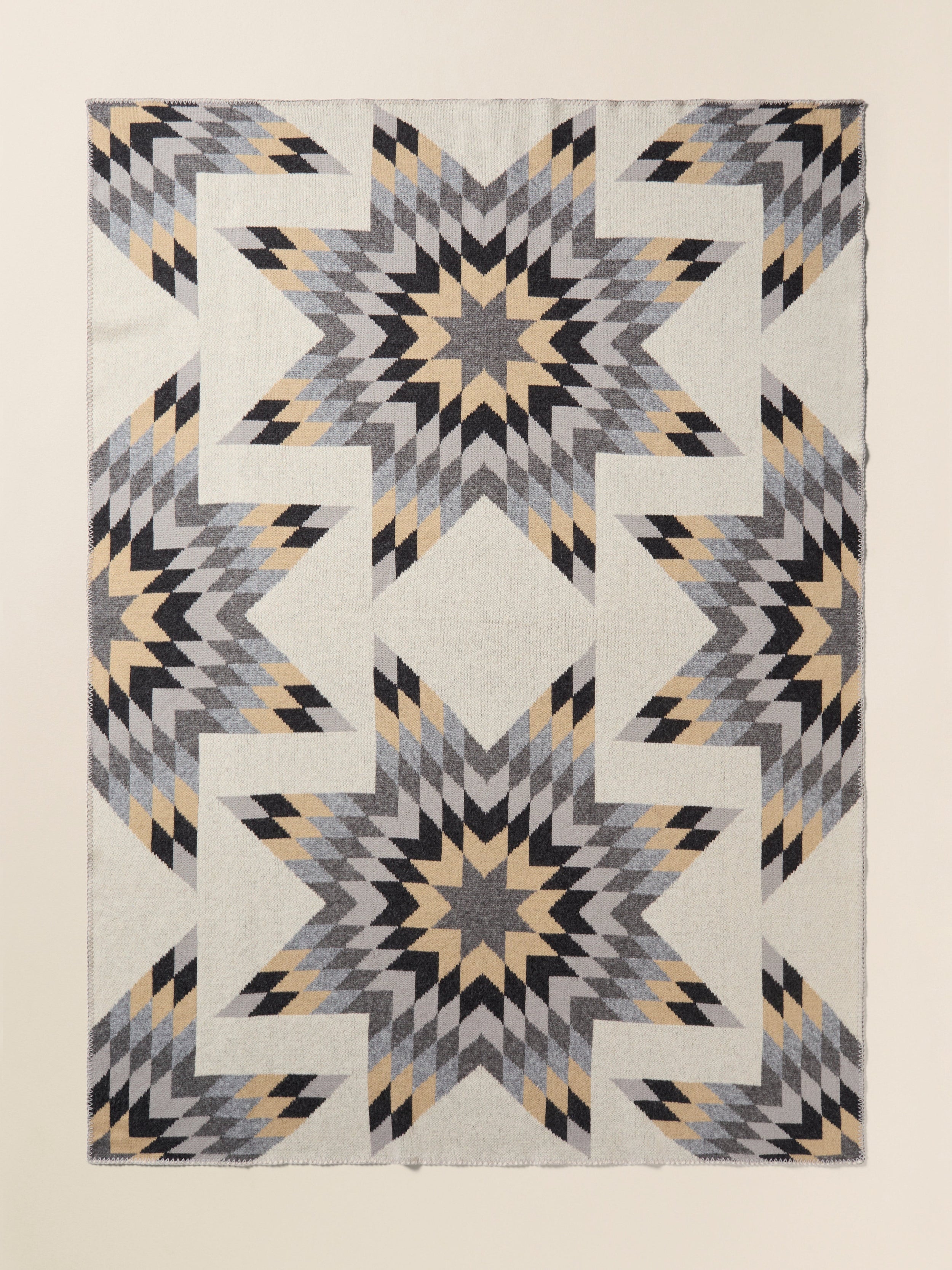 B. Yellowtail Star Patchwork Blanket - Grey Star Patchwork | Faherty Brand