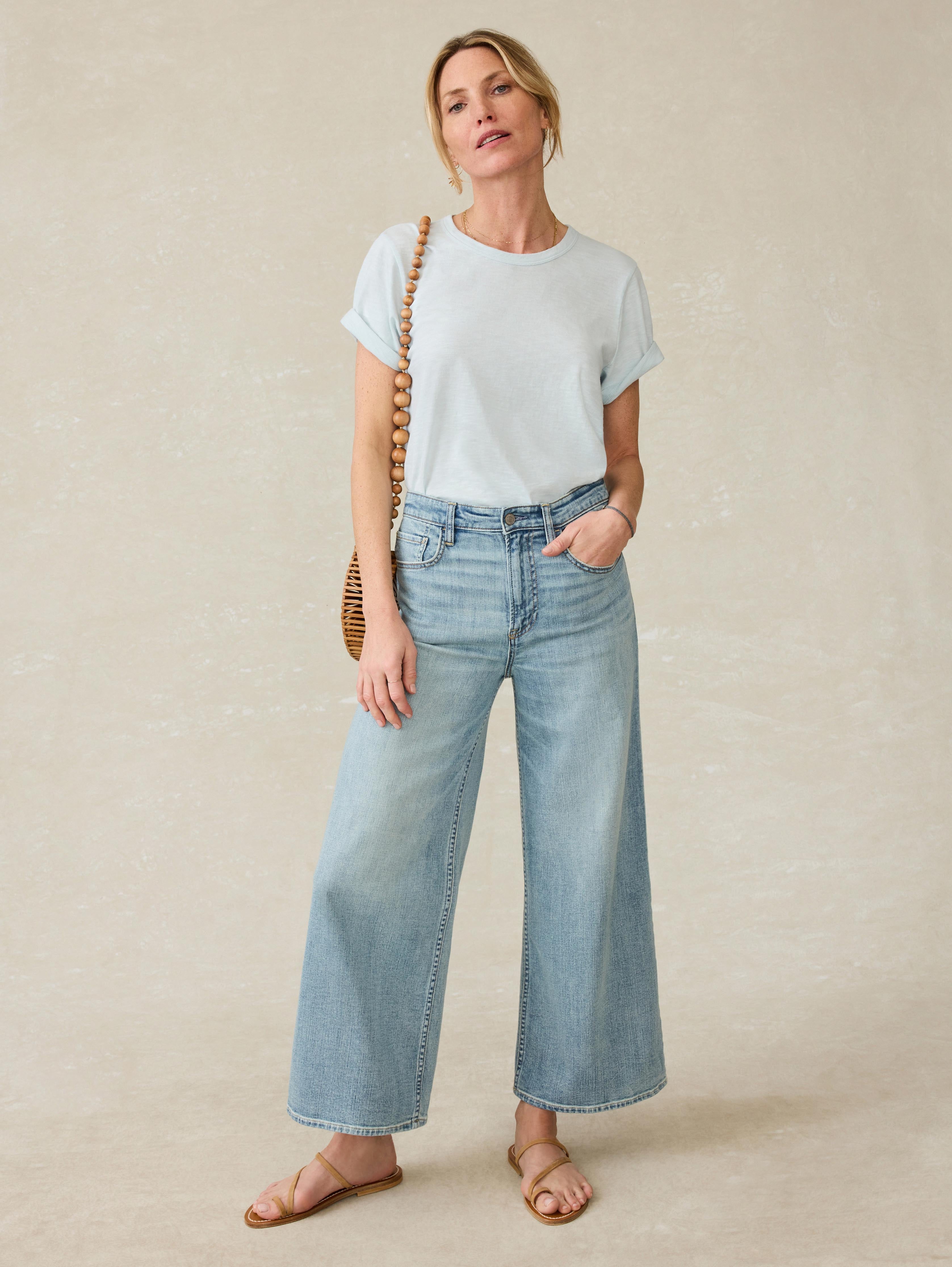 Saturday Denim Wide Leg Ankle - West Cove Wash | Faherty Brand