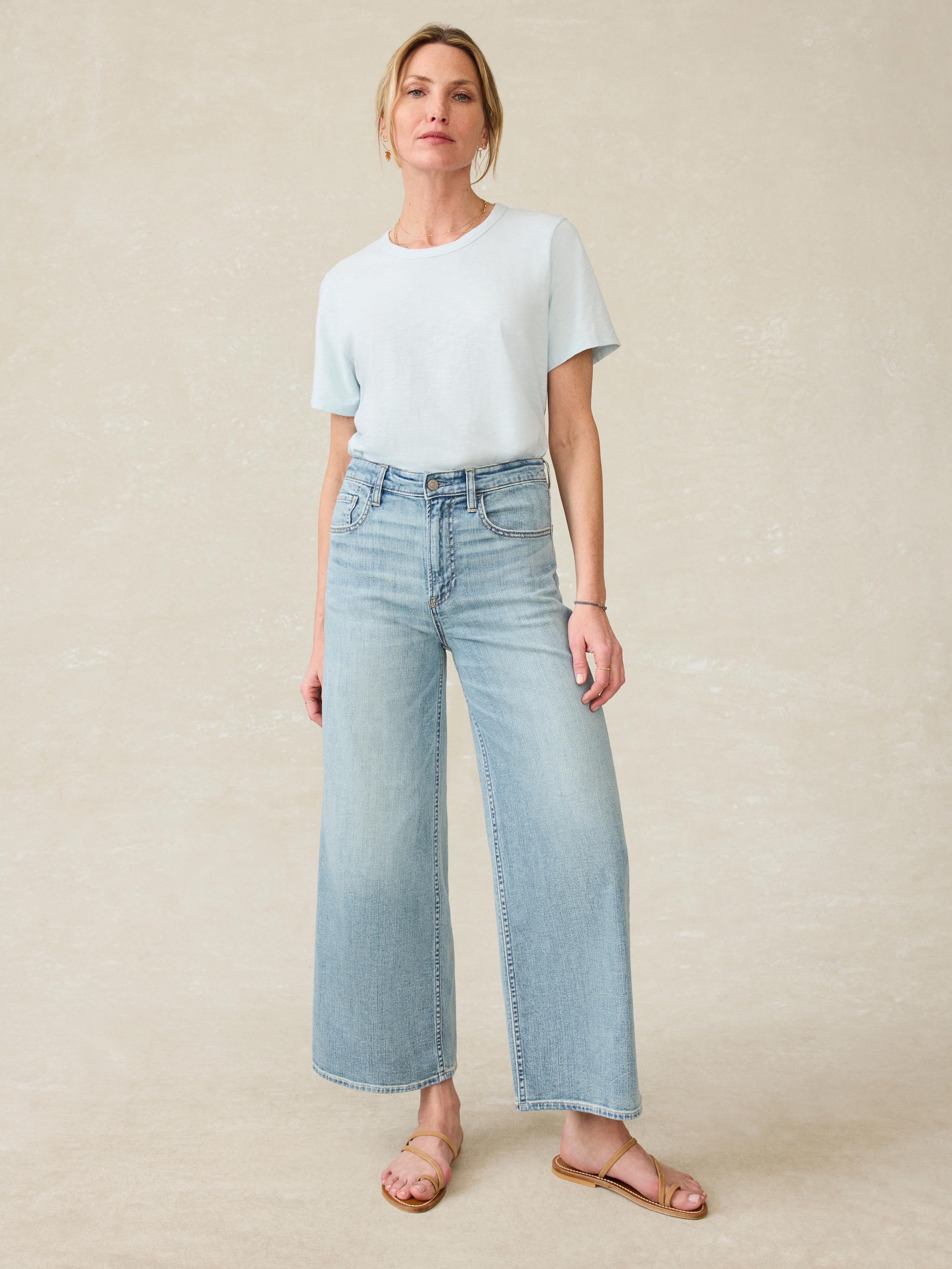 Saturday Denim Wide Leg Ankle - West Cove Wash | Faherty Brand