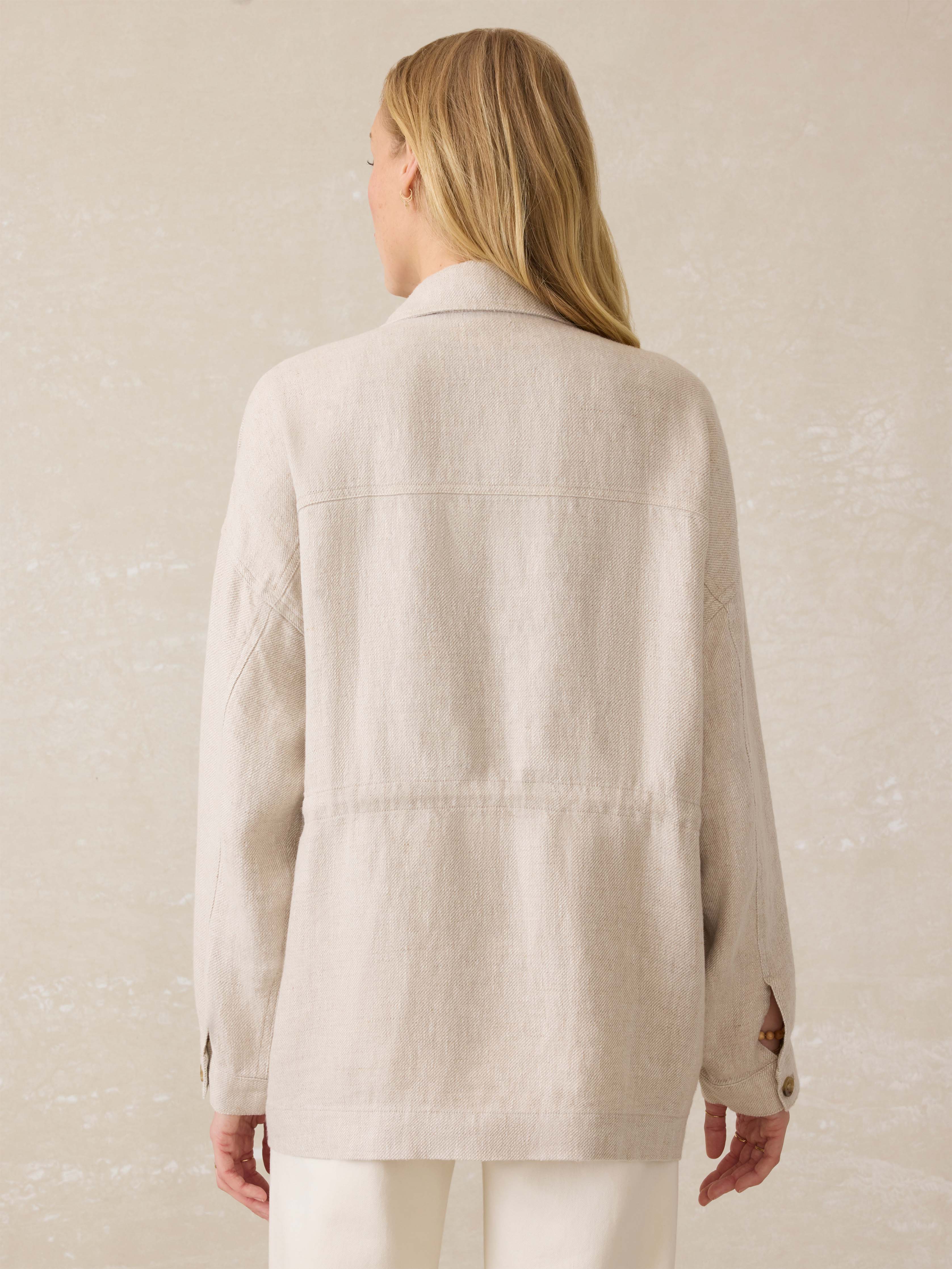 Twill Linen Utility Jacket - Flax | Faherty Brand