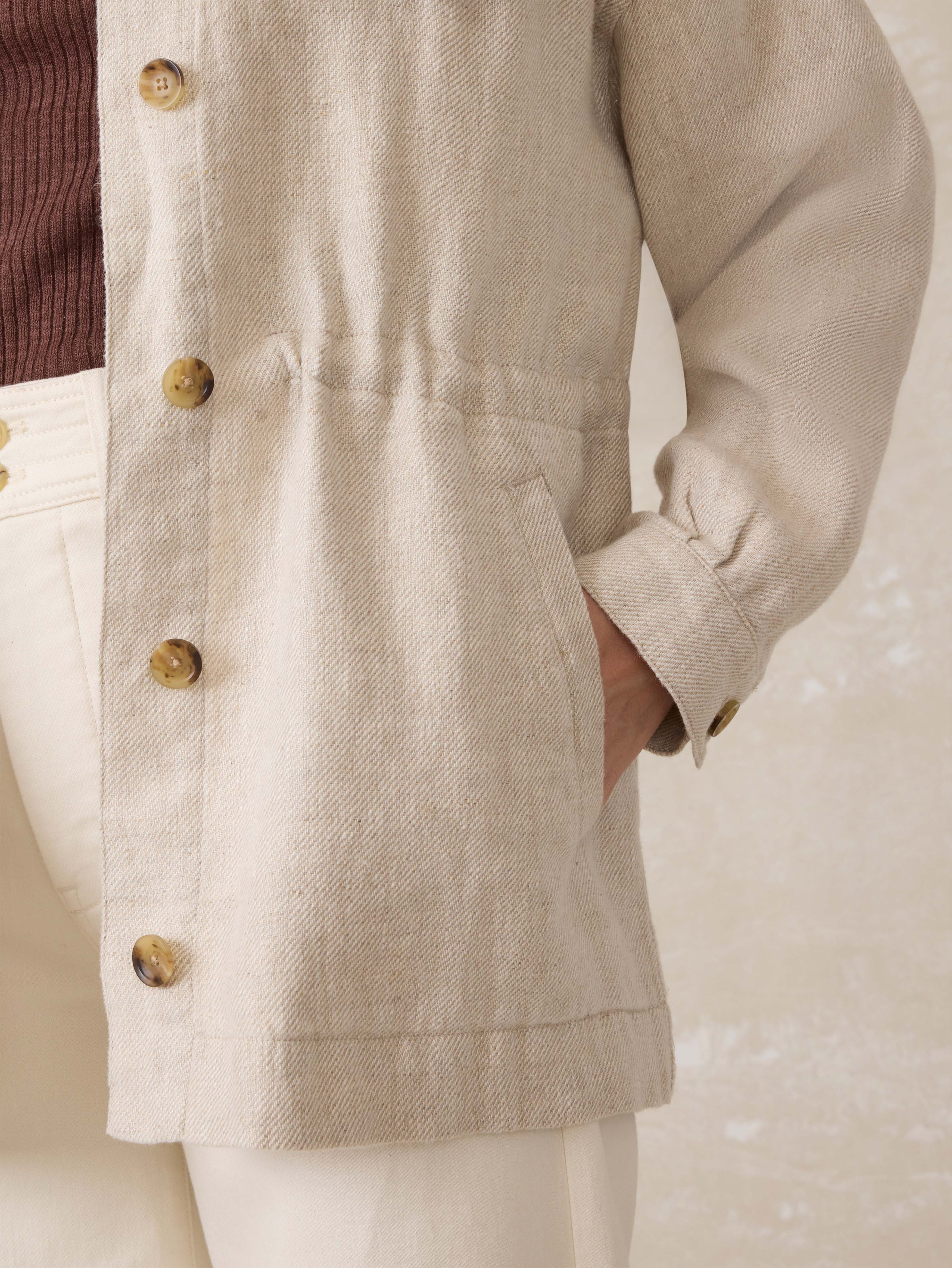 Twill Linen Utility Jacket - Flax | Faherty Brand
