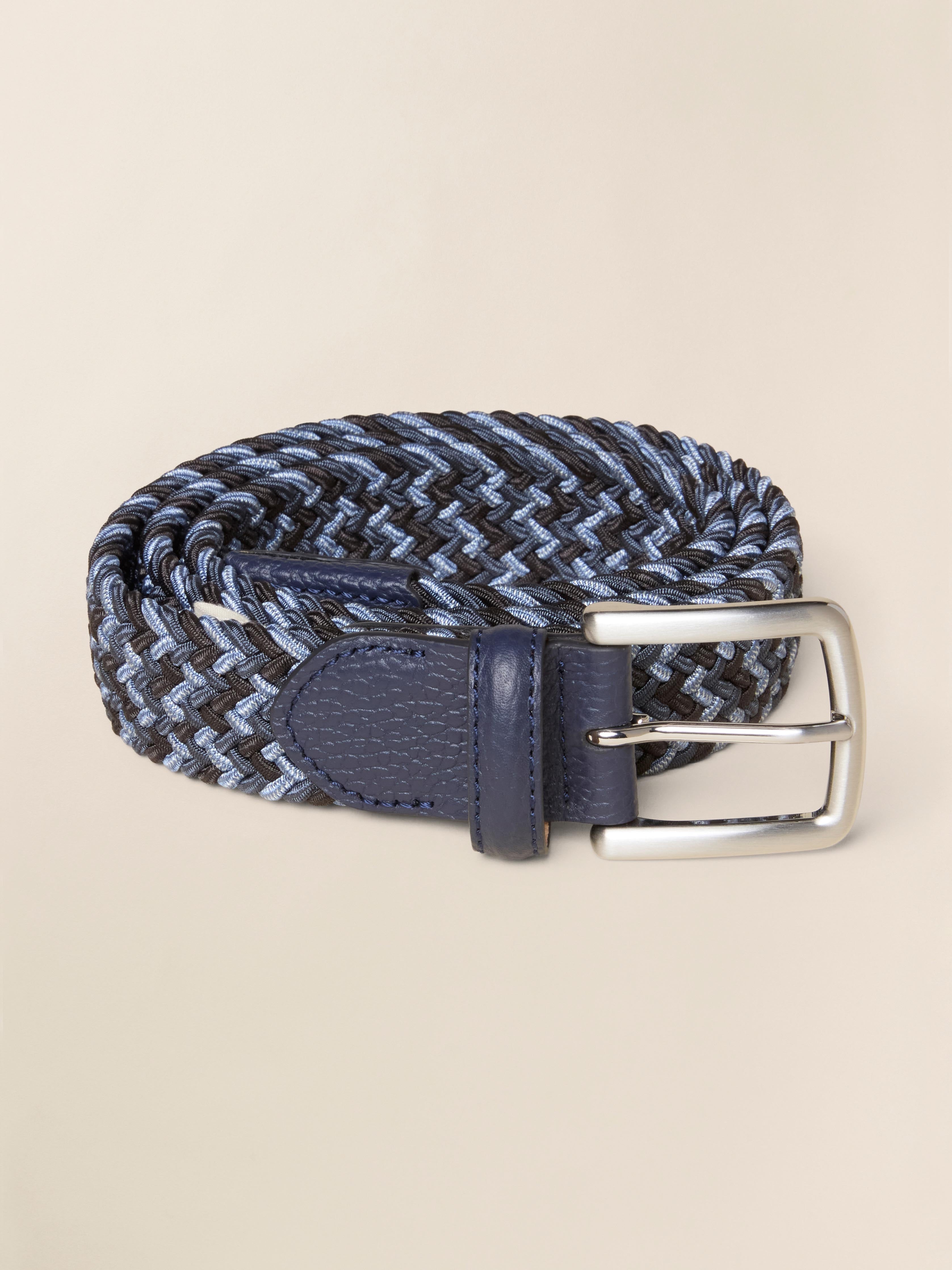 Mens Stretch Woven Belt - Blue Multi | Faherty Brand