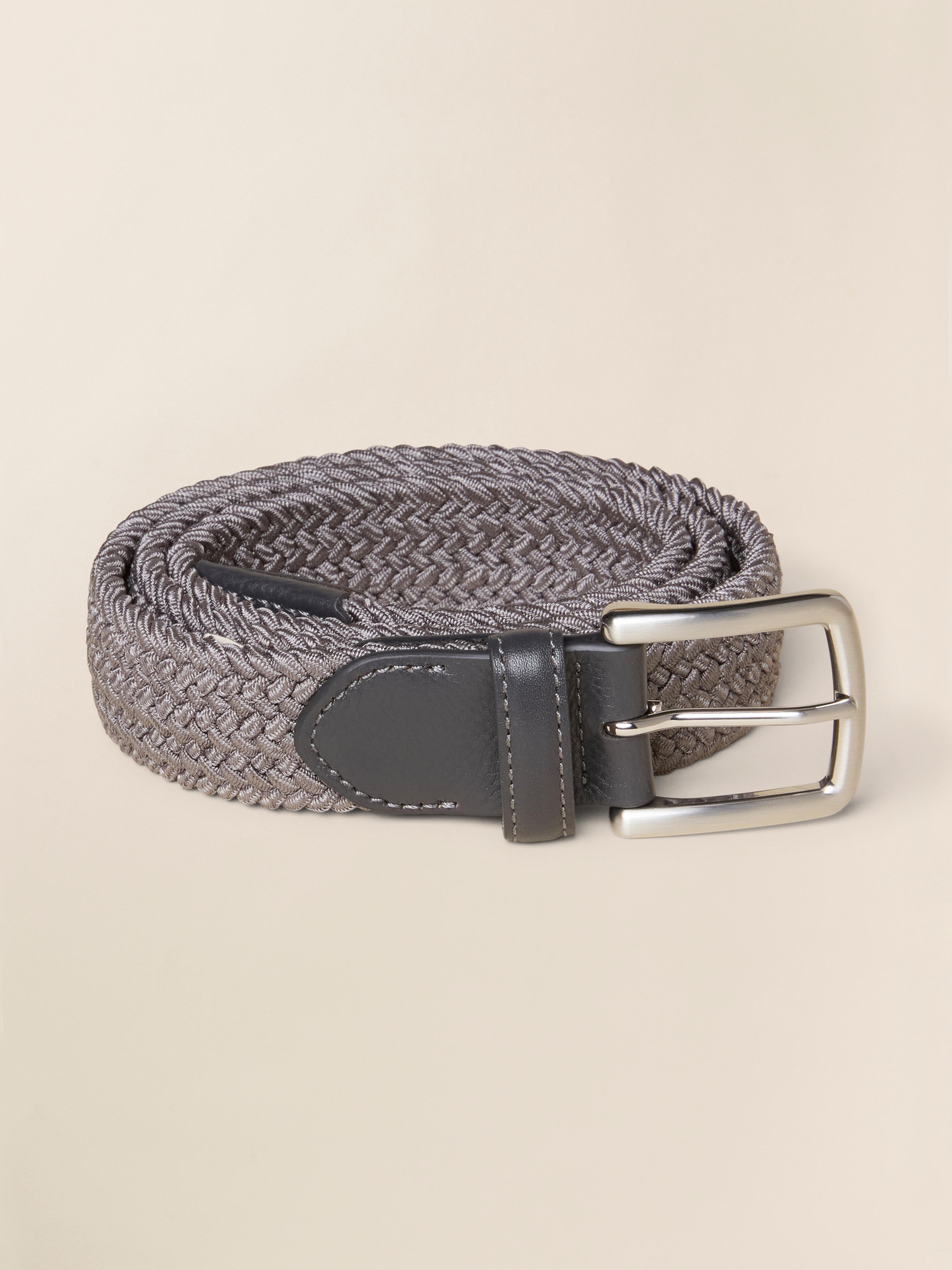 Mens Stretch Woven Belt - Grey | Faherty Brand