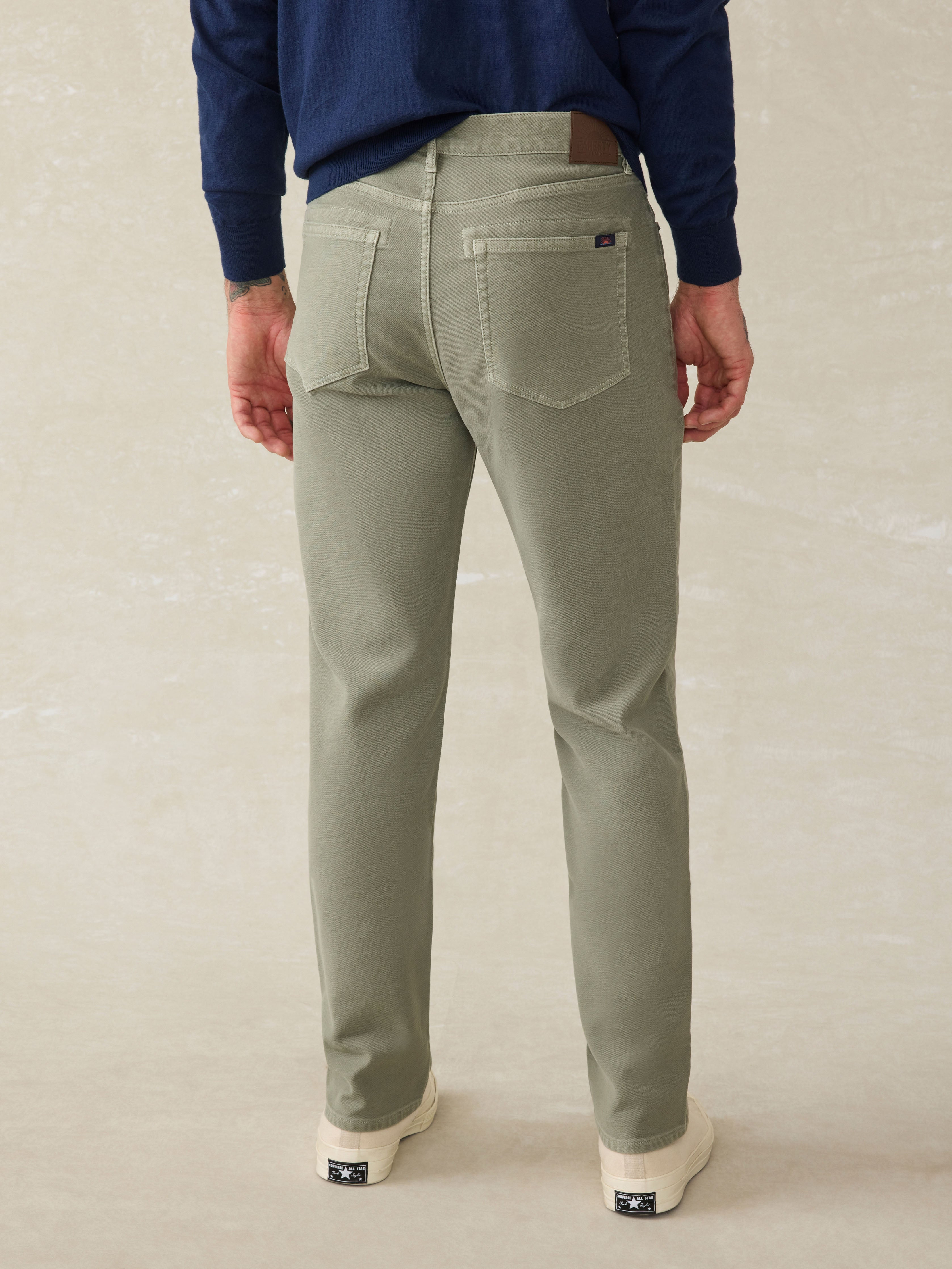 Stretch Terry 5-Pocket Pant - Faded Olive | Faherty Brand
