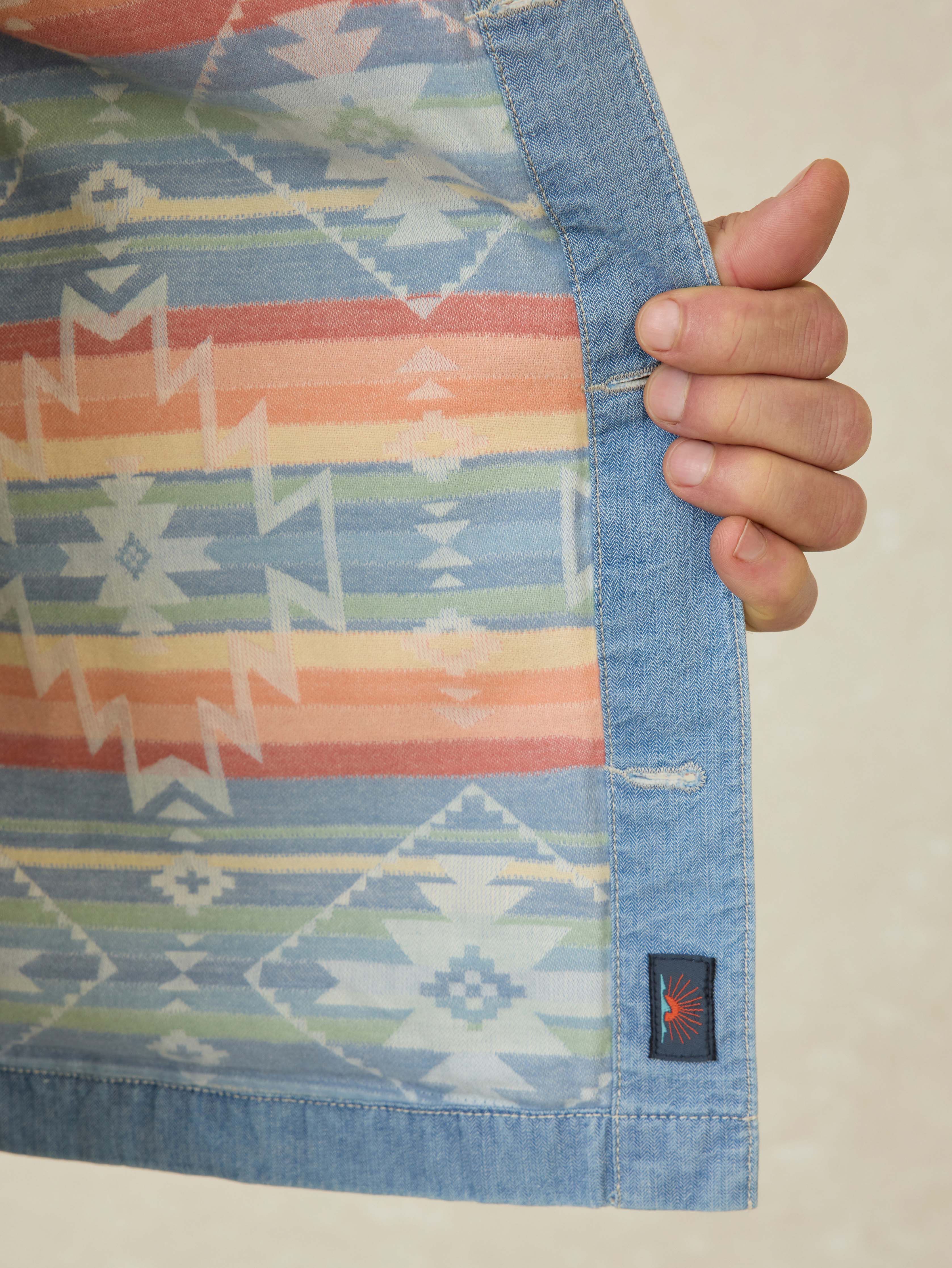 Indigo Herringbone Shirt Jacket - Blue Haven Wash | Faherty Brand