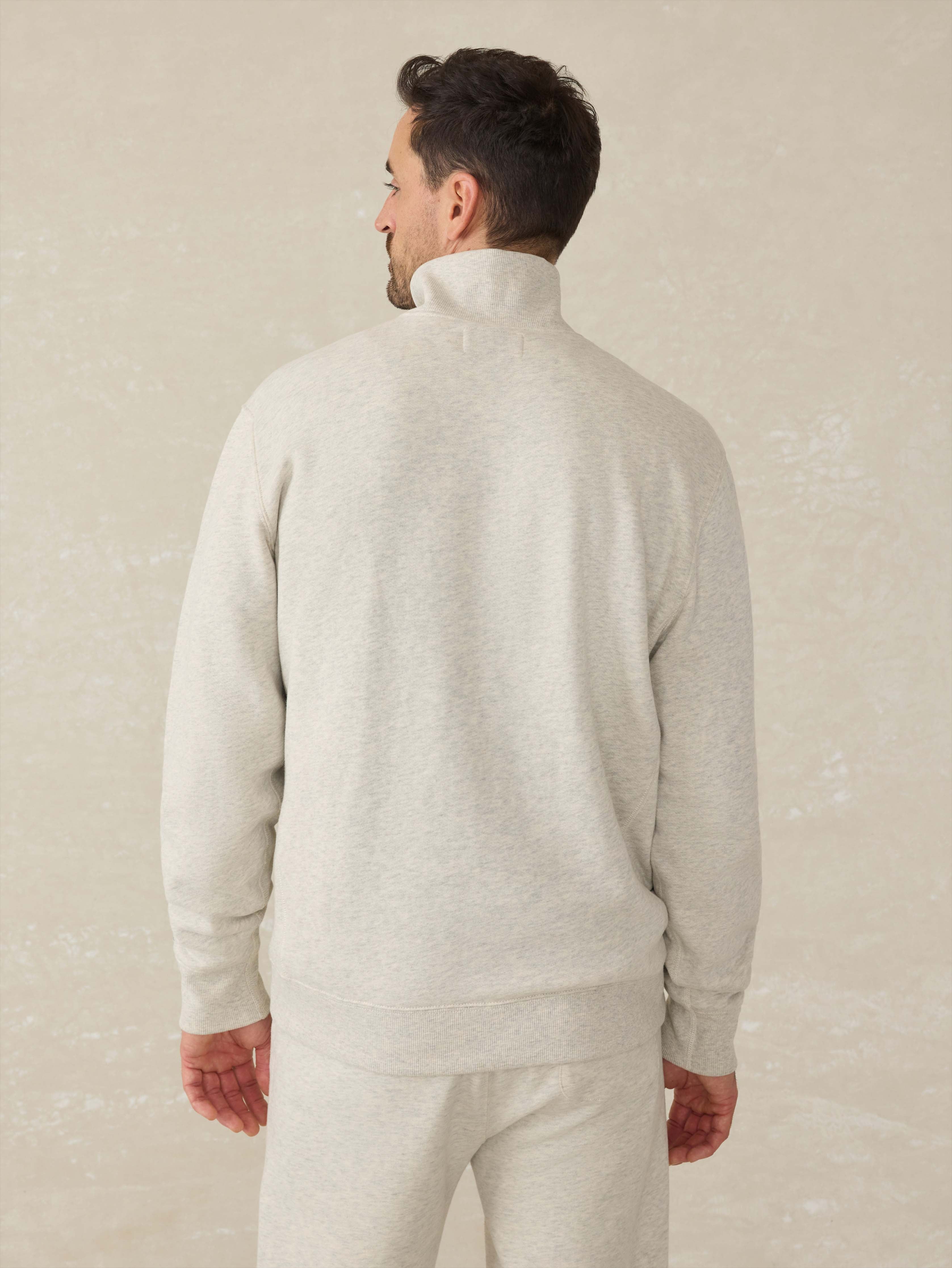 High Standard Fleece Quarter Zip - Antique Ivory Heather | Faherty Brand