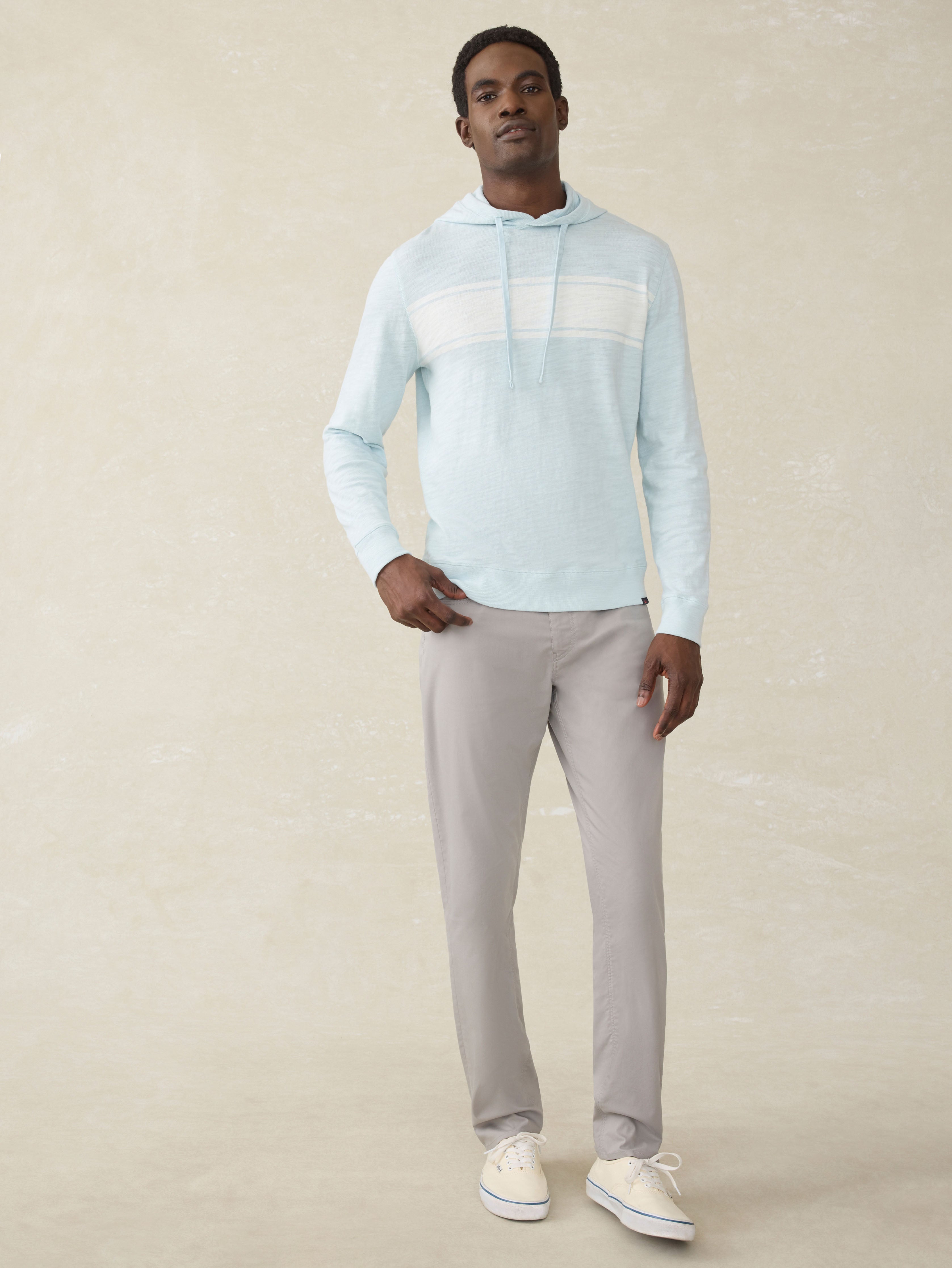 Sunwashed Slub Hoodie - Sky Surf Stripe | Faherty Brand