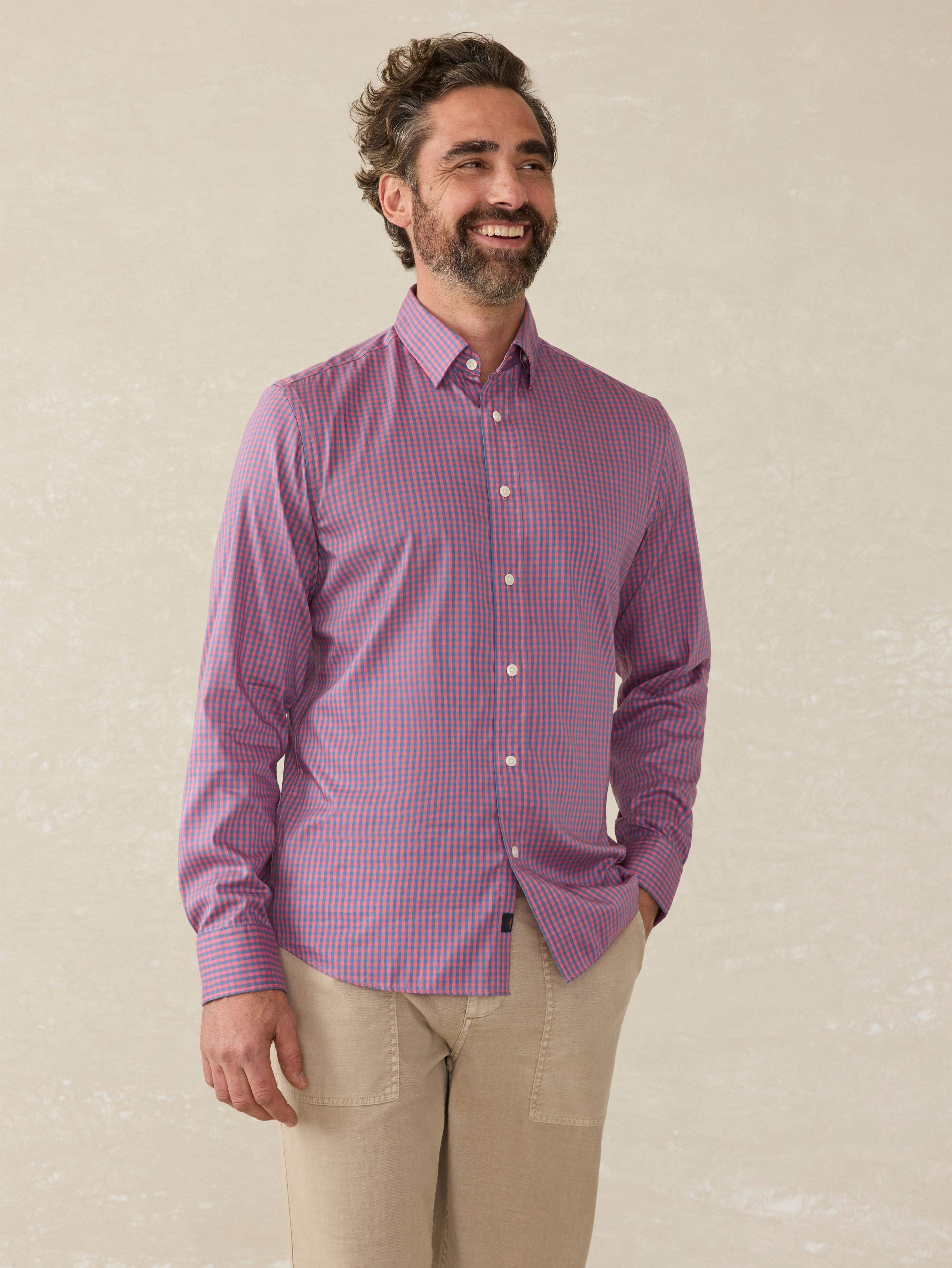 The Movement™ Shirt - Blue Rose Gingham | Faherty Brand