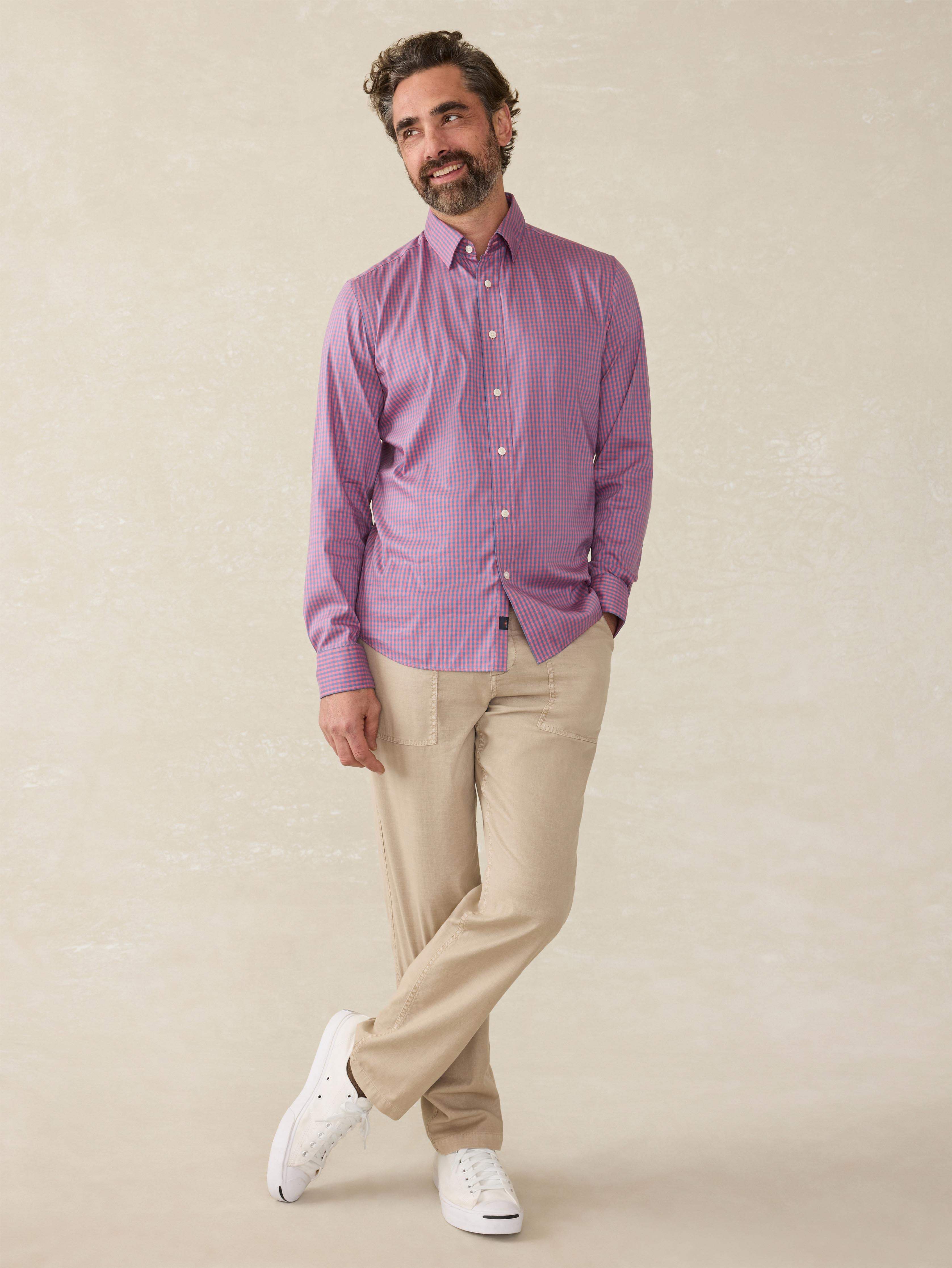 The Movement™ Shirt - Blue Rose Gingham | Faherty Brand