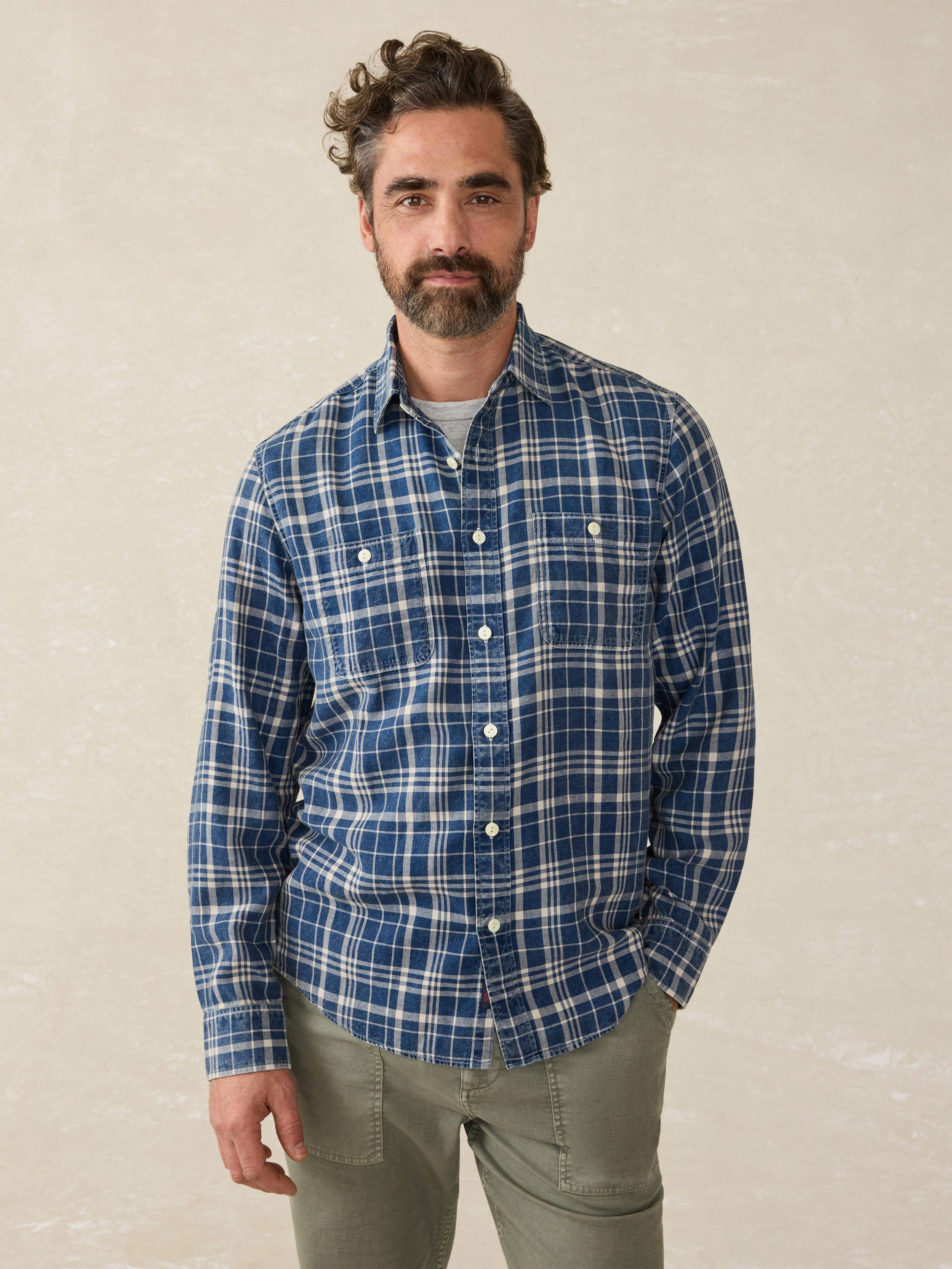 Tried & True Chambray Workshirt - Bar Harbor Plaid | Faherty Brand