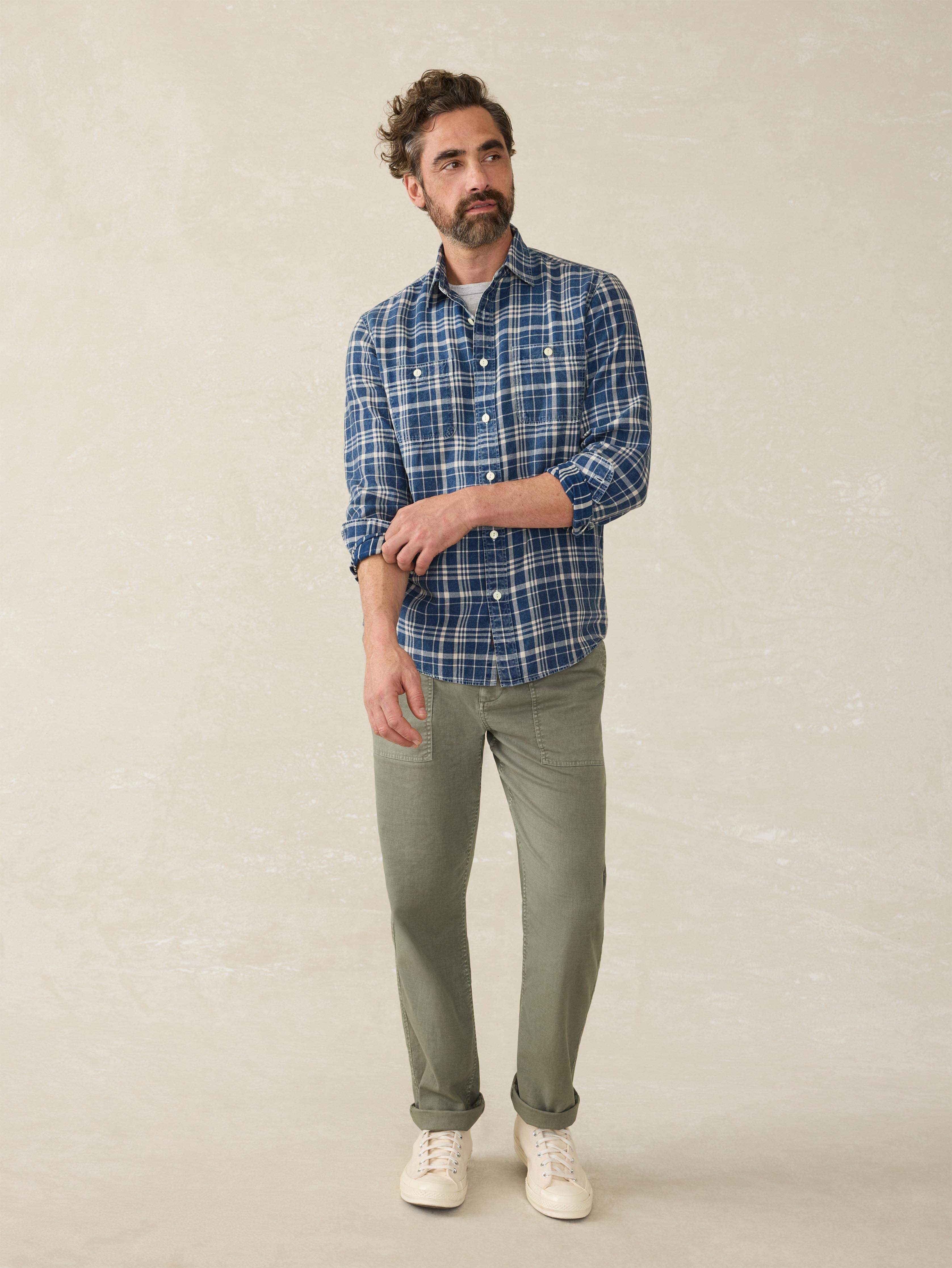 Tried & True Chambray Workshirt - Bar Harbor Plaid | Faherty Brand