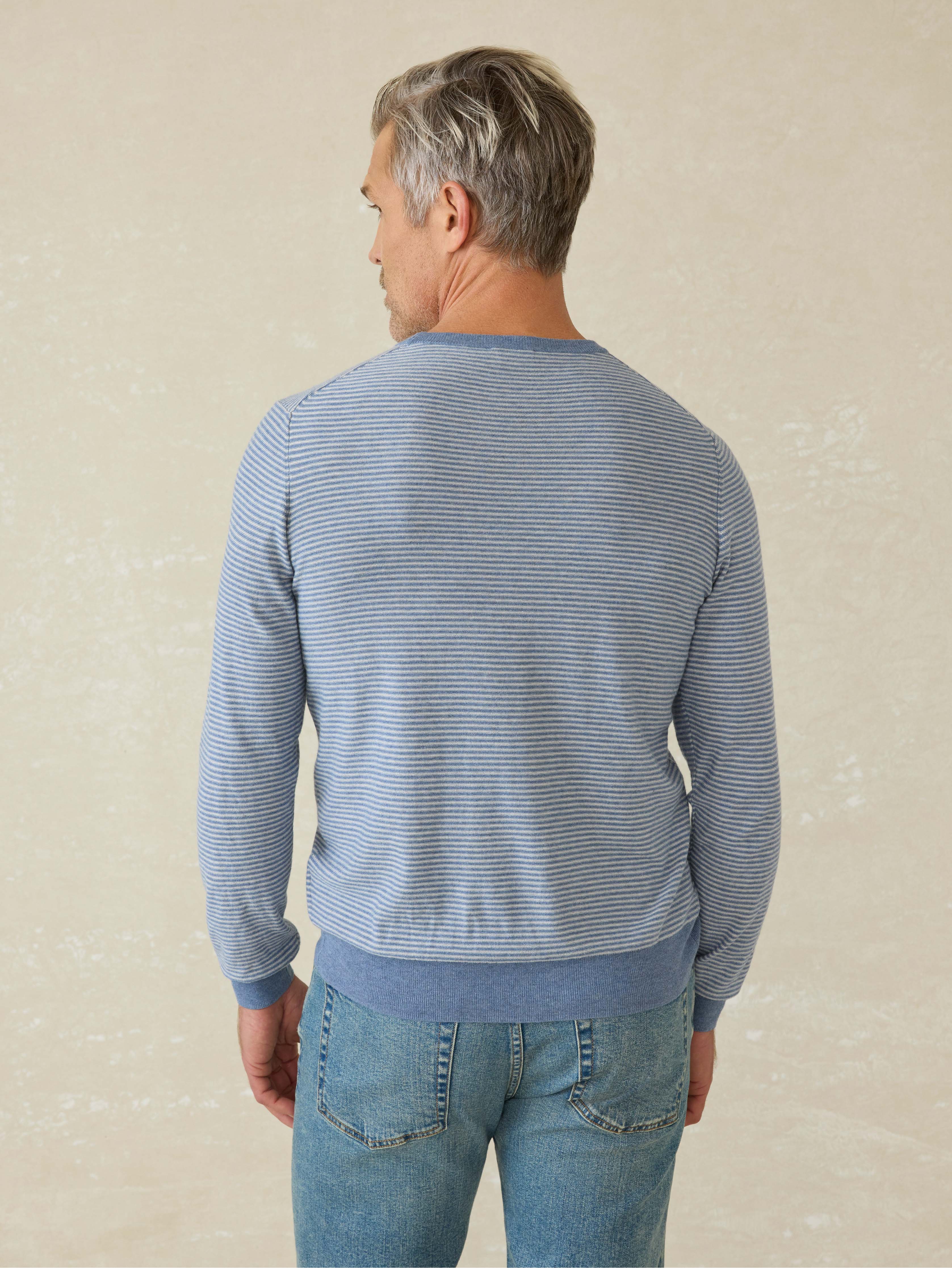 Movement™ Crewneck Sweater - Coastal Shore Stripe | Faherty Brand