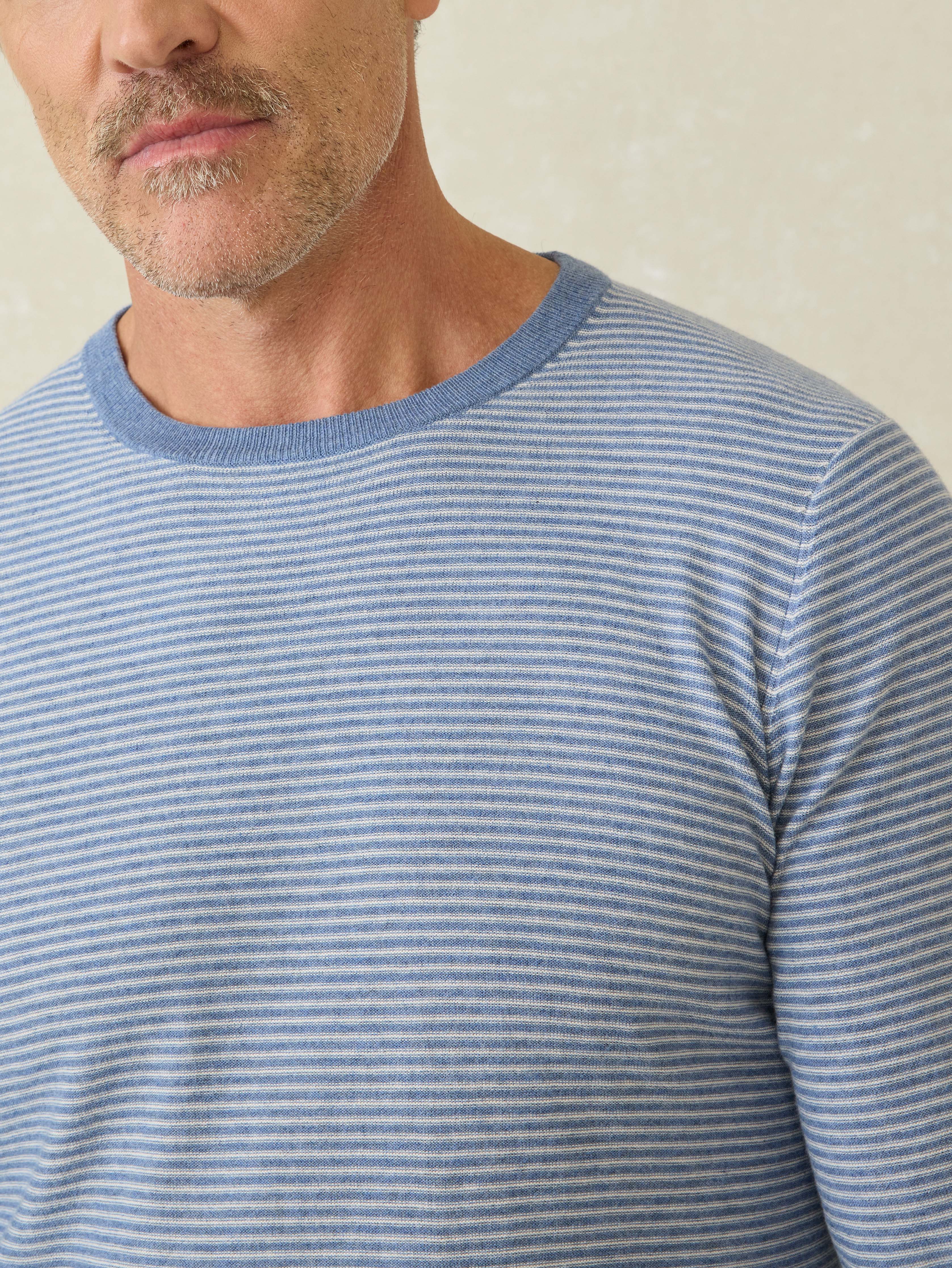Movement™ Crewneck Sweater - Coastal Shore Stripe | Faherty Brand
