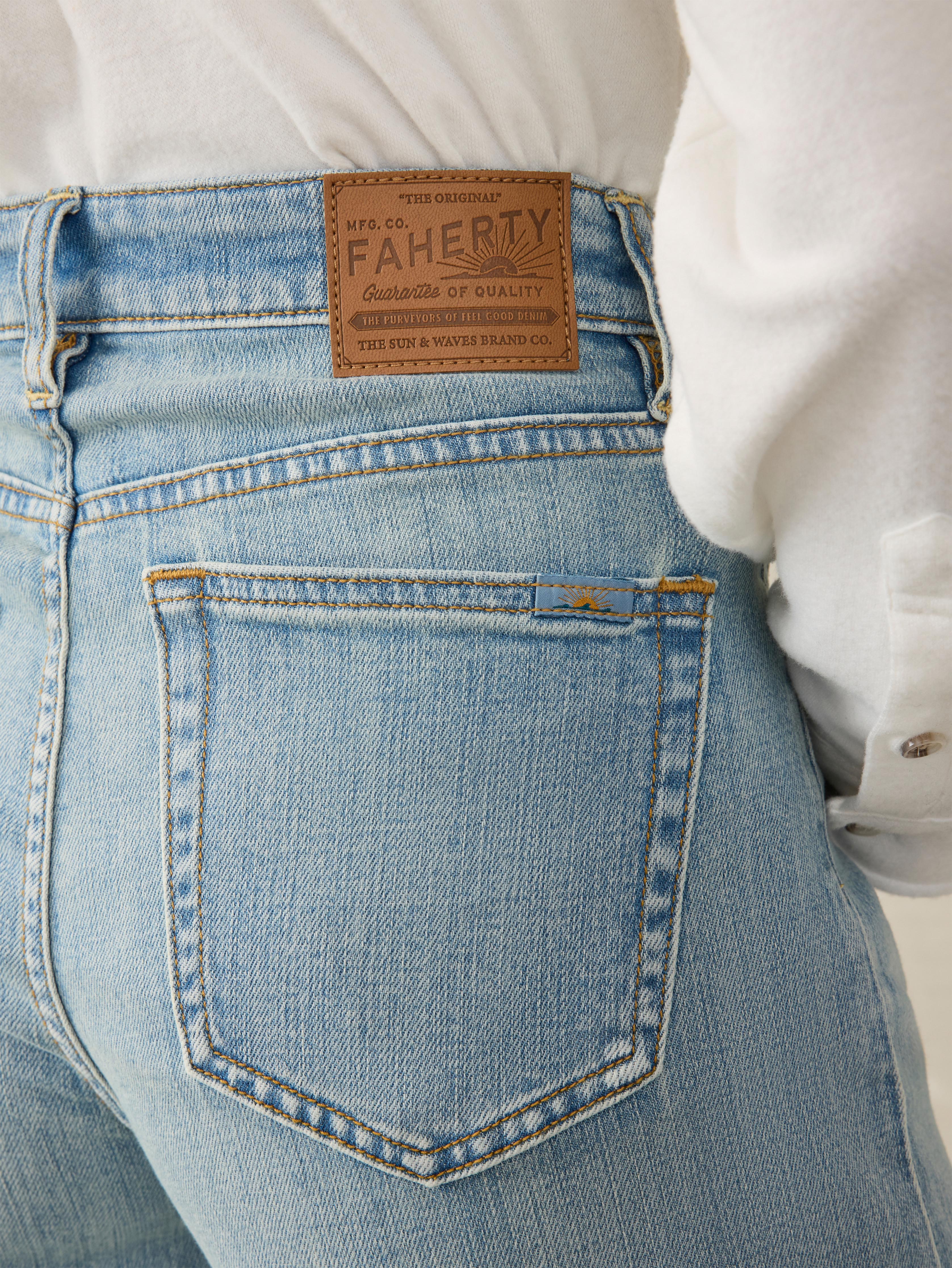 Saturday Denim Wide Leg Ankle - West Cove Wash | Faherty Brand