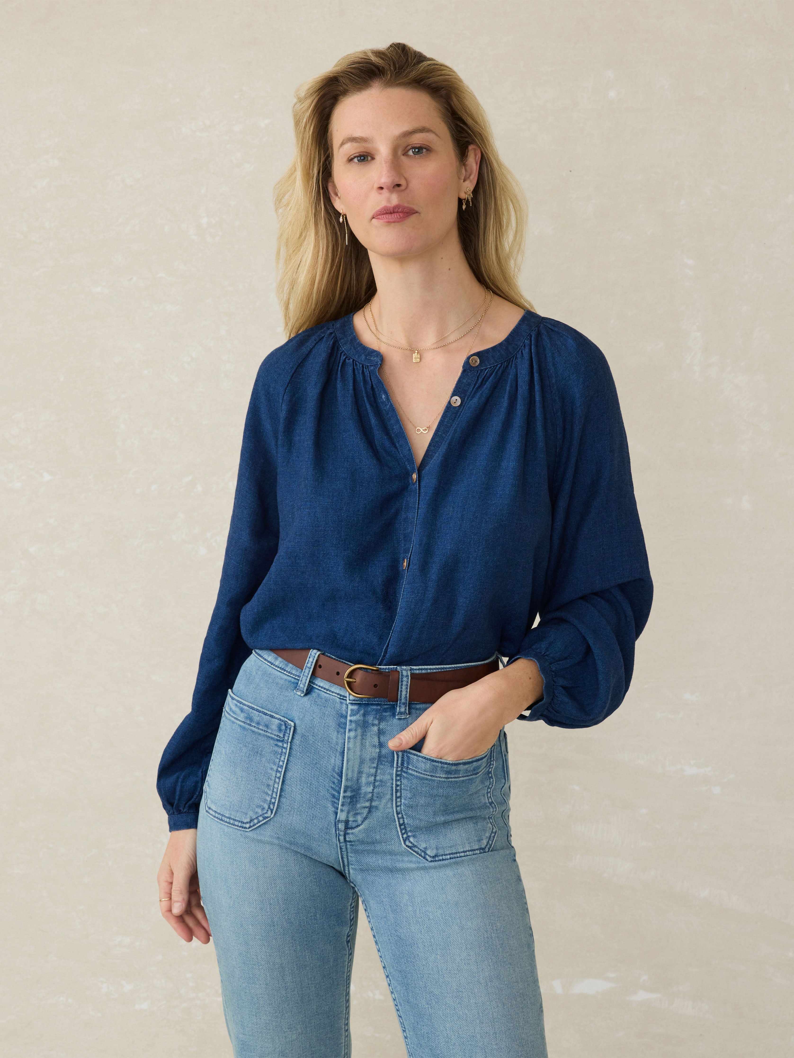 Tried & True Easton Top - Deep Lagoon Wash | Faherty Brand