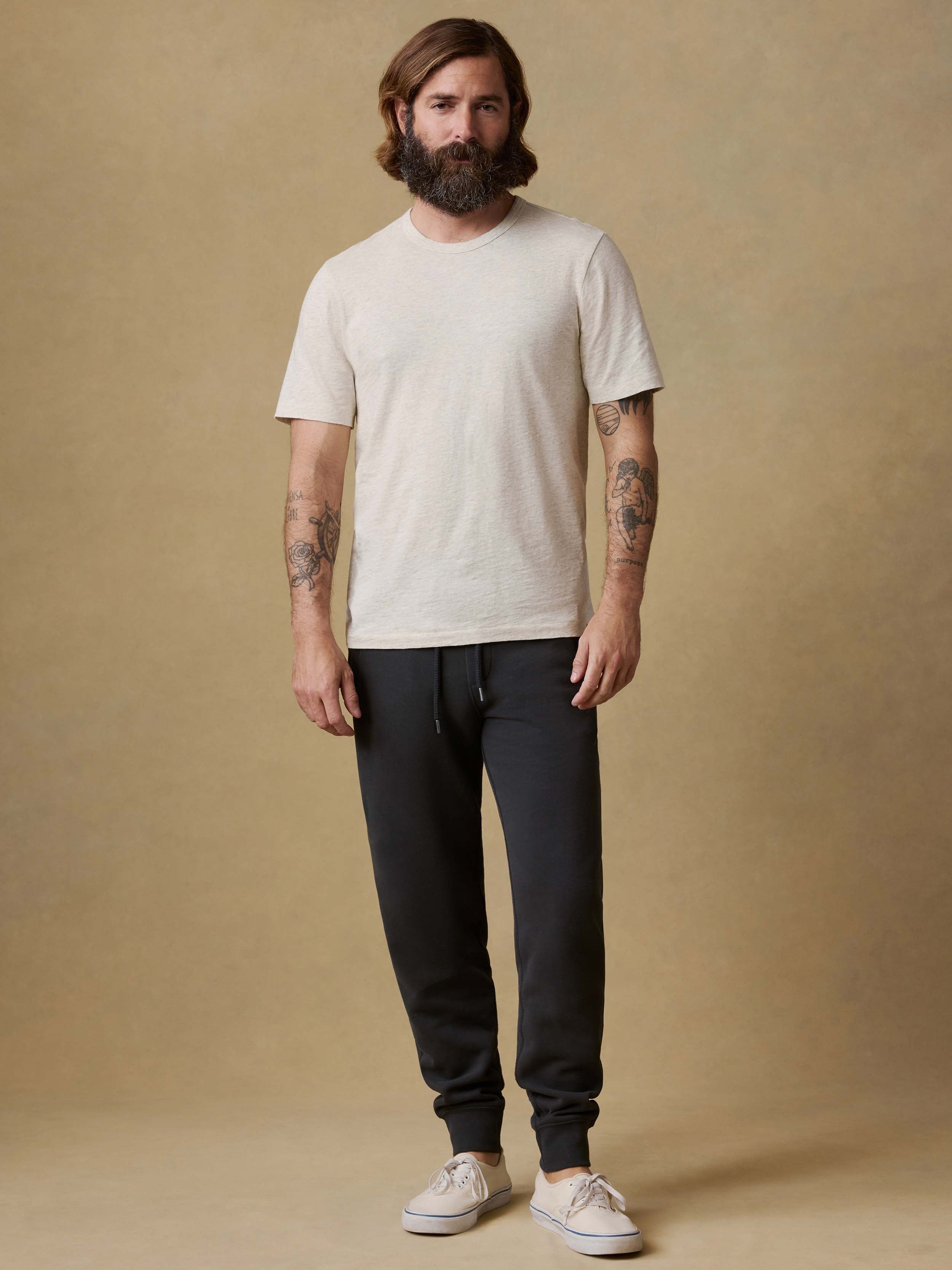 High Standard Fleece Sweatpant - Mountain Black | Faherty Brand