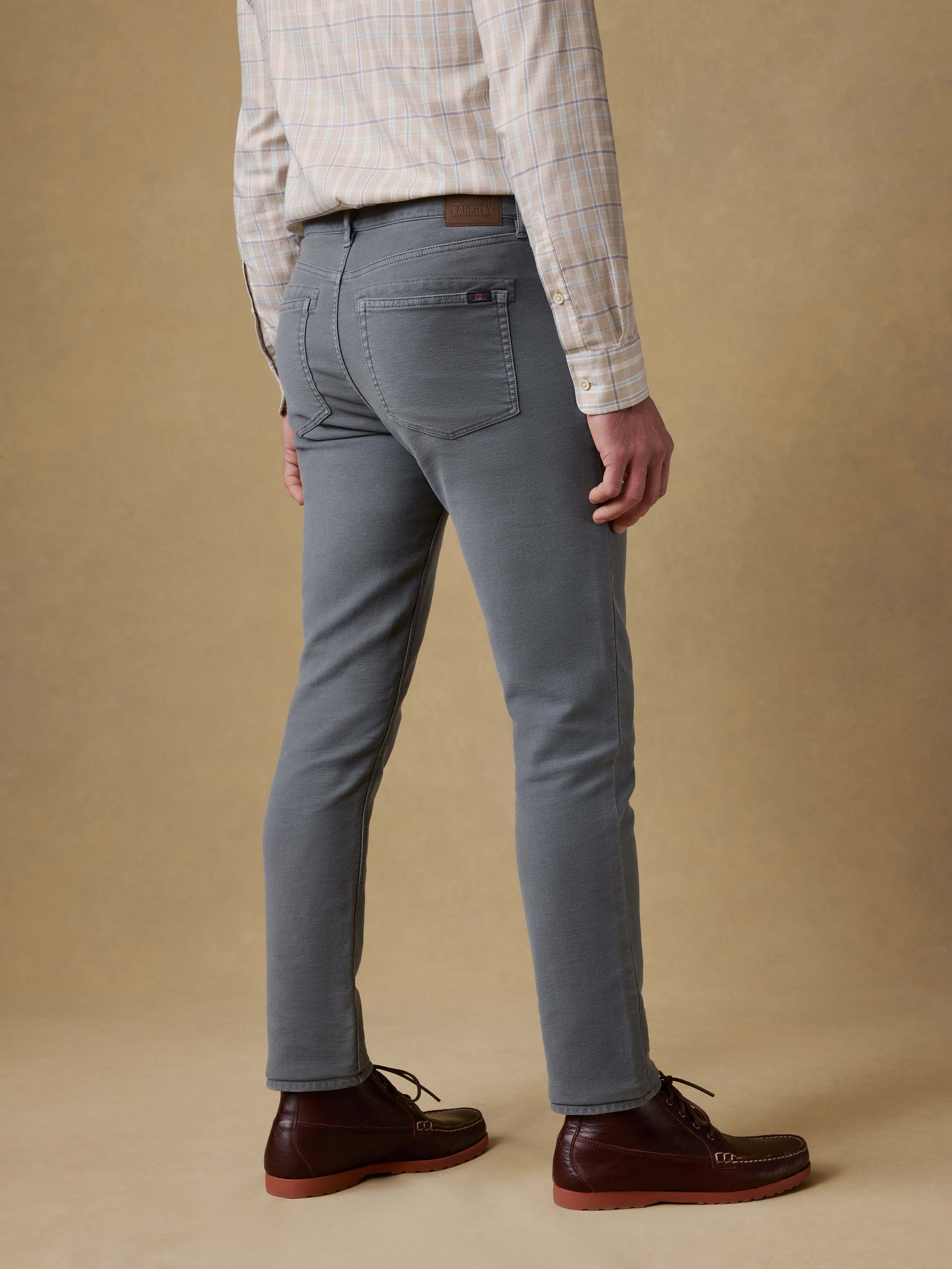 Stretch Terry 5-Pocket Athletic Fit Pant - Slate | Faherty Brand