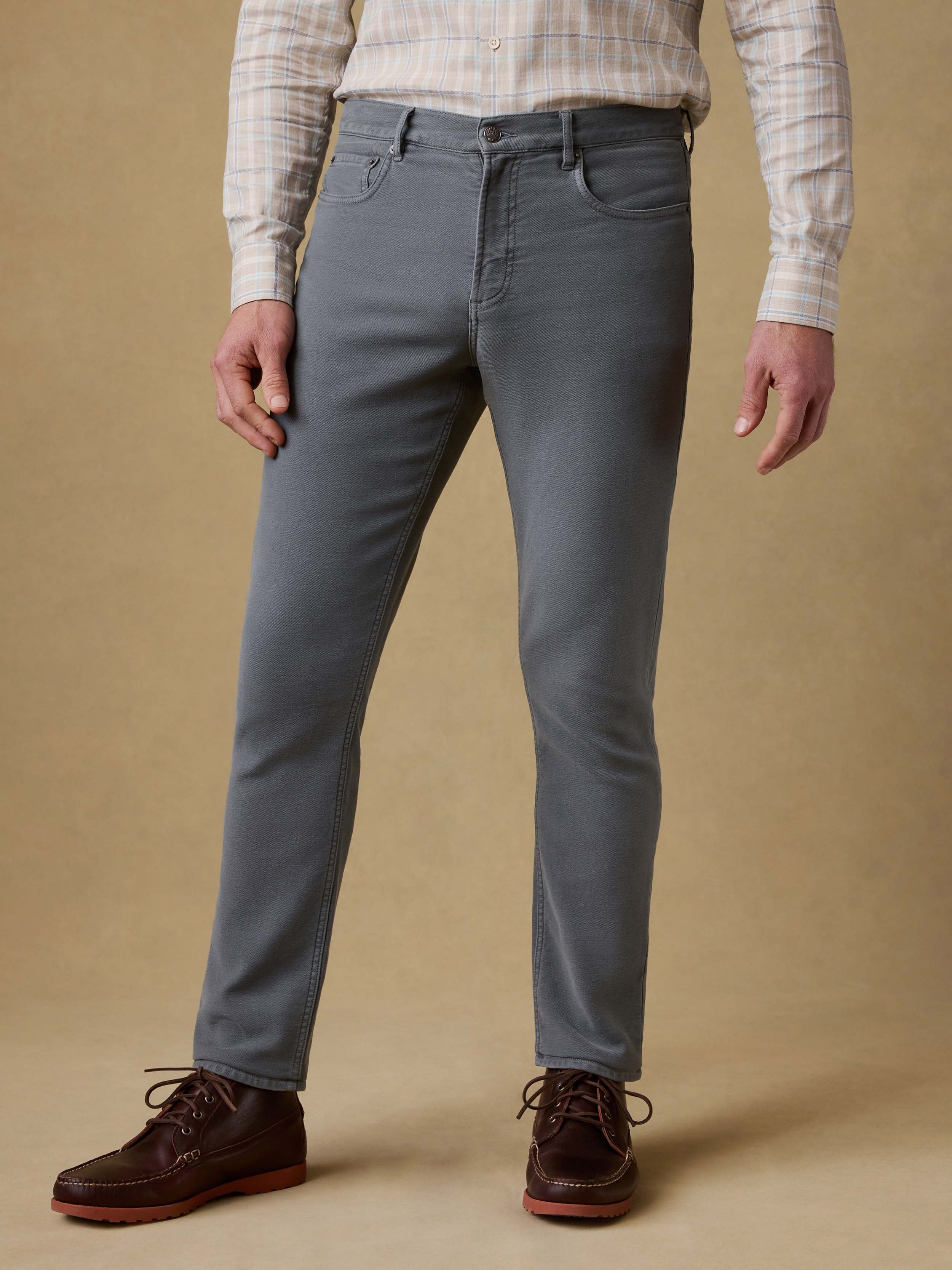 Stretch Terry 5-Pocket Athletic Fit Pant - Slate | Faherty Brand