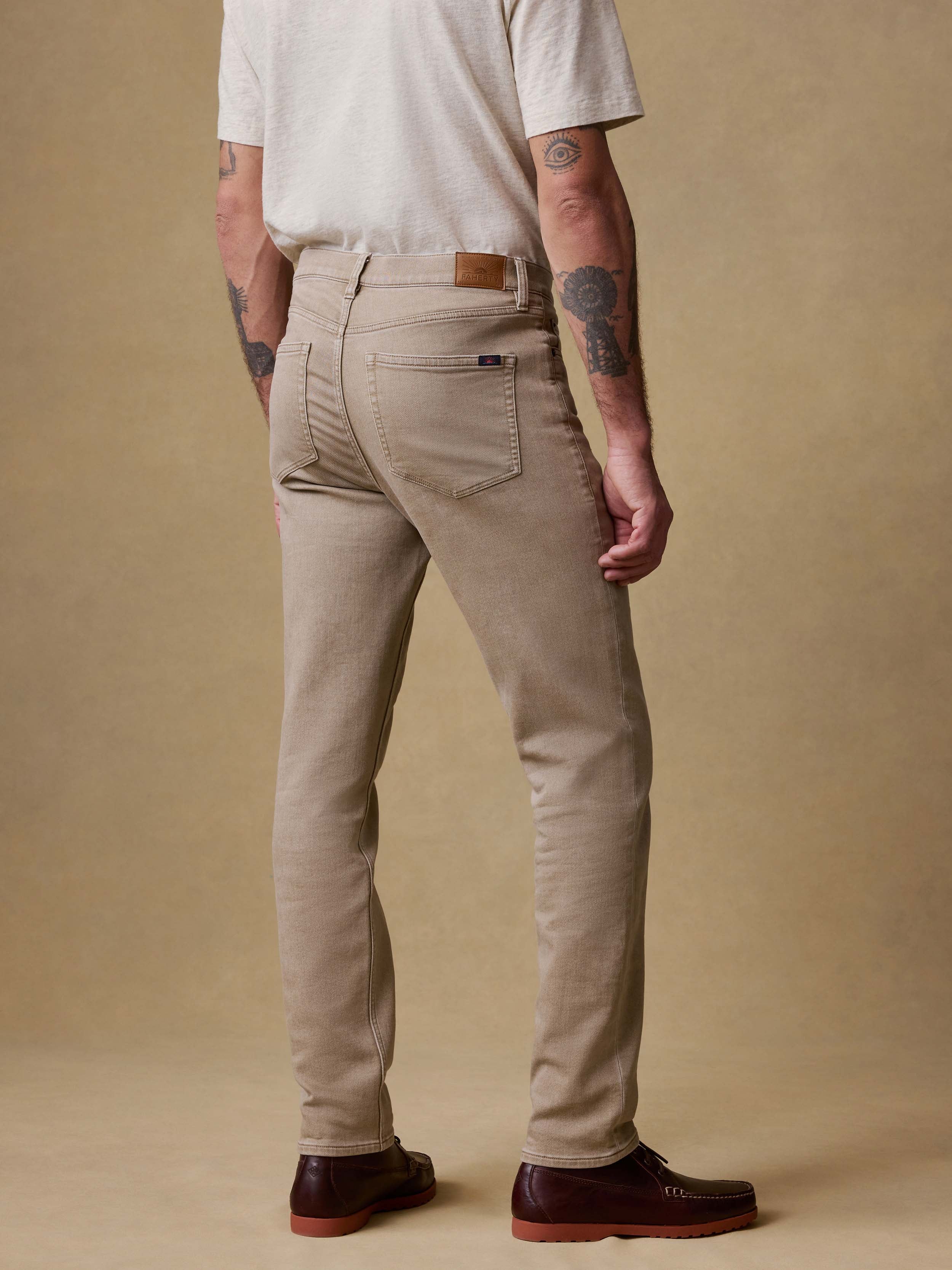 Stretch Terry 5-Pocket Pant - Desert Khaki | Faherty Brand