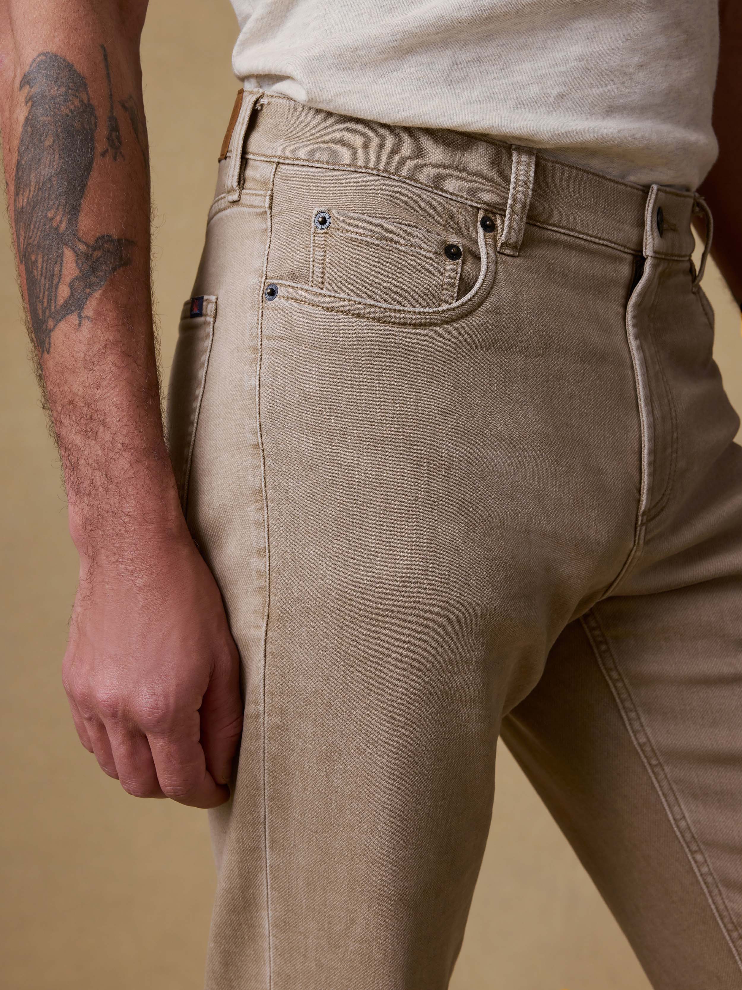 Stretch Terry 5-Pocket Pant - Desert Khaki | Faherty Brand