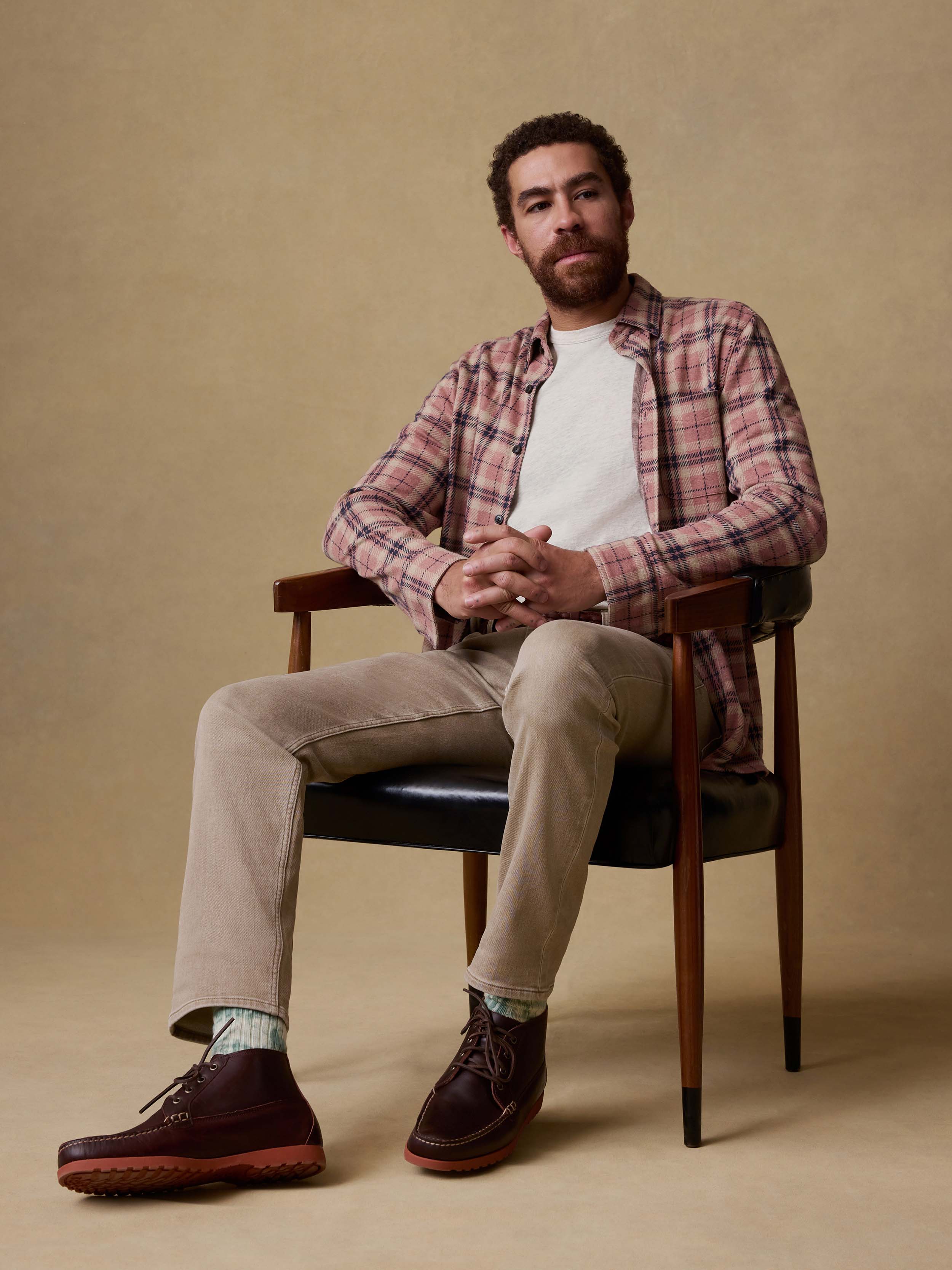 Stretch Terry 5-Pocket Pant - Desert Khaki | Faherty Brand