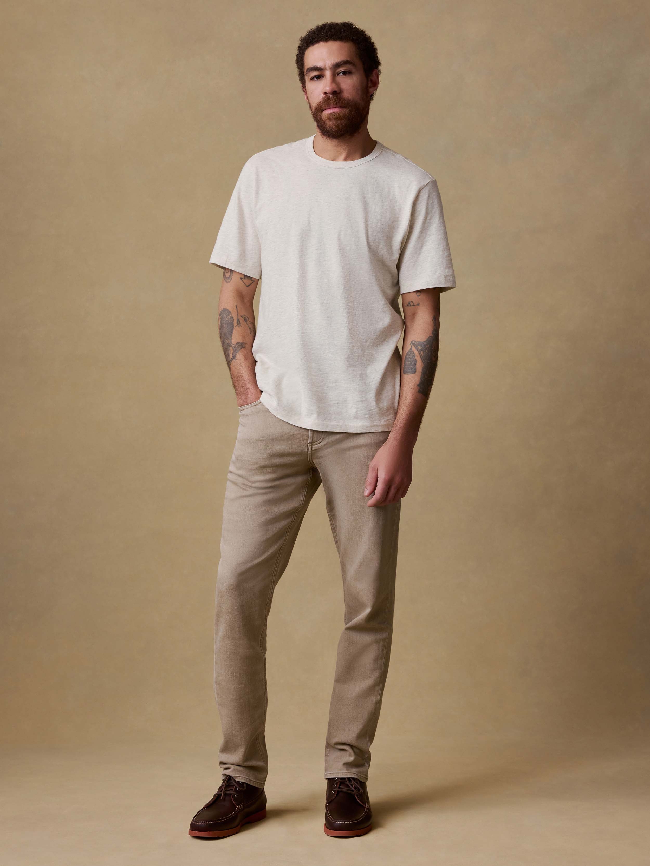 Stretch Terry 5-Pocket Pant - Desert Khaki | Faherty Brand