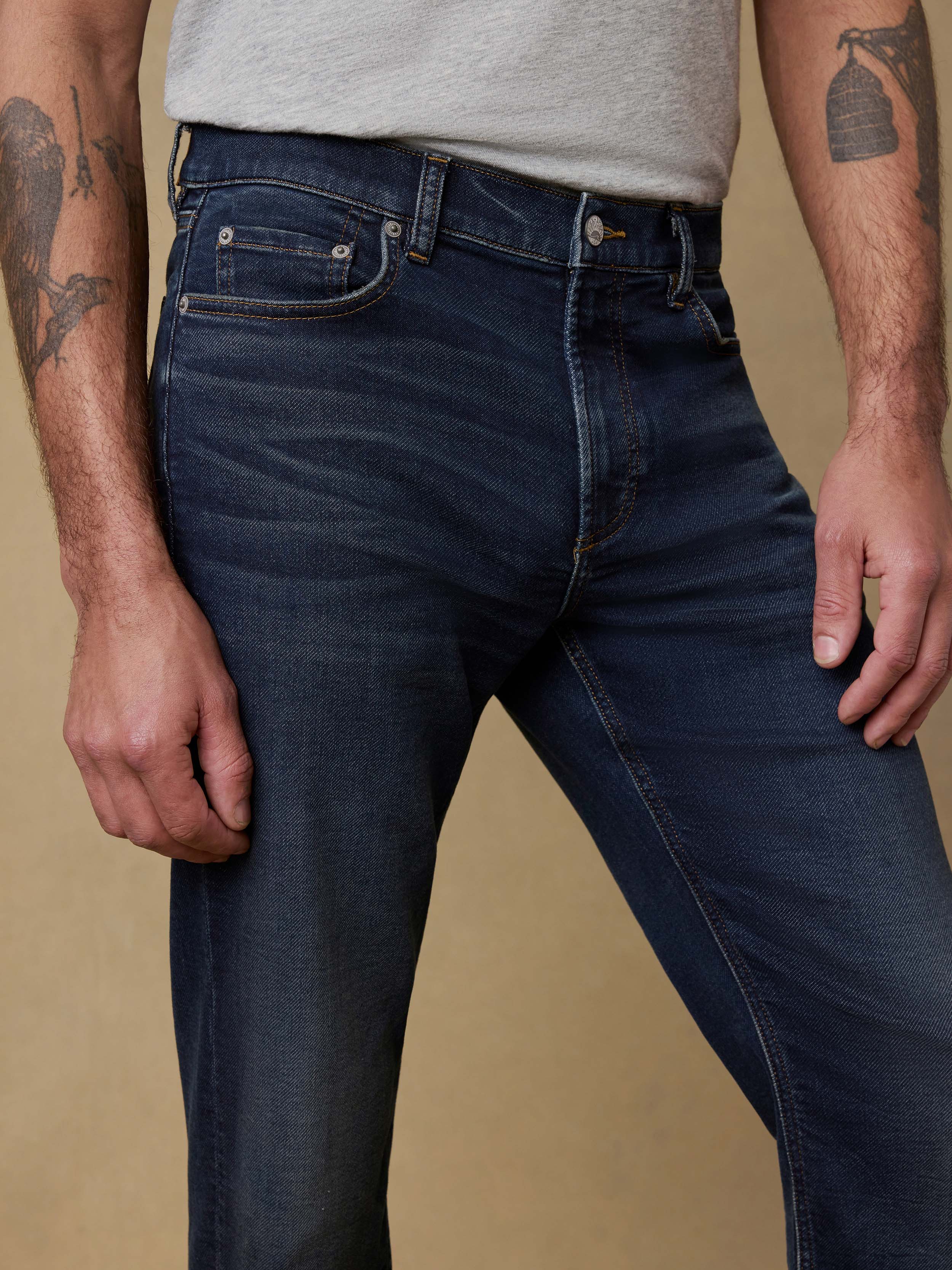Stretch Terry Indigo 5-Pocket - Belmar Coast Wash | Faherty Brand