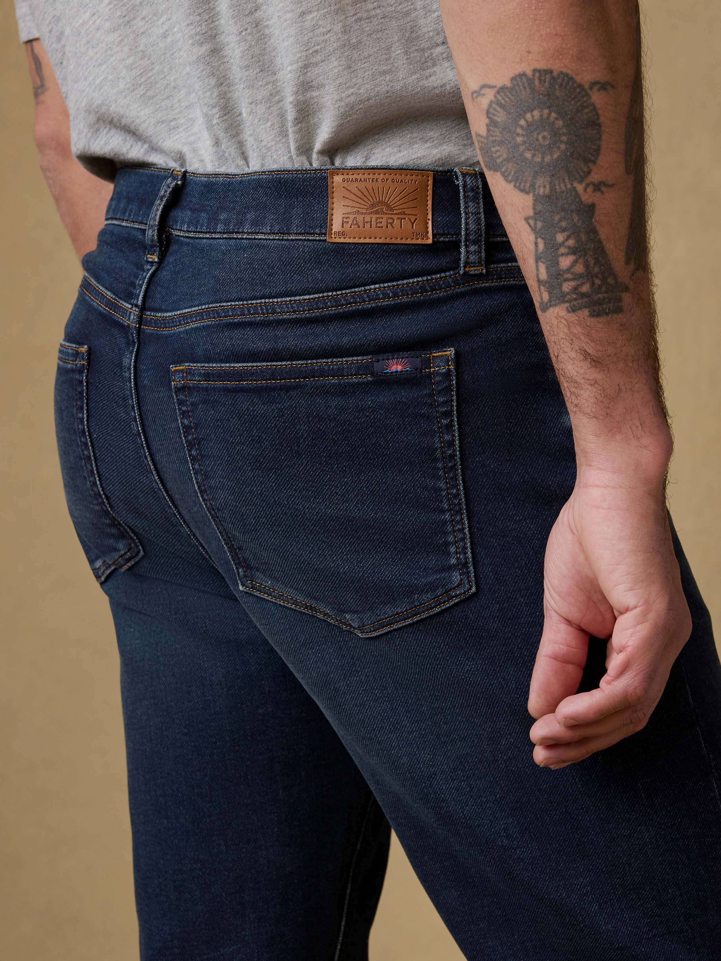 Stretch Terry Indigo 5-Pocket - Belmar Coast Wash | Faherty Brand