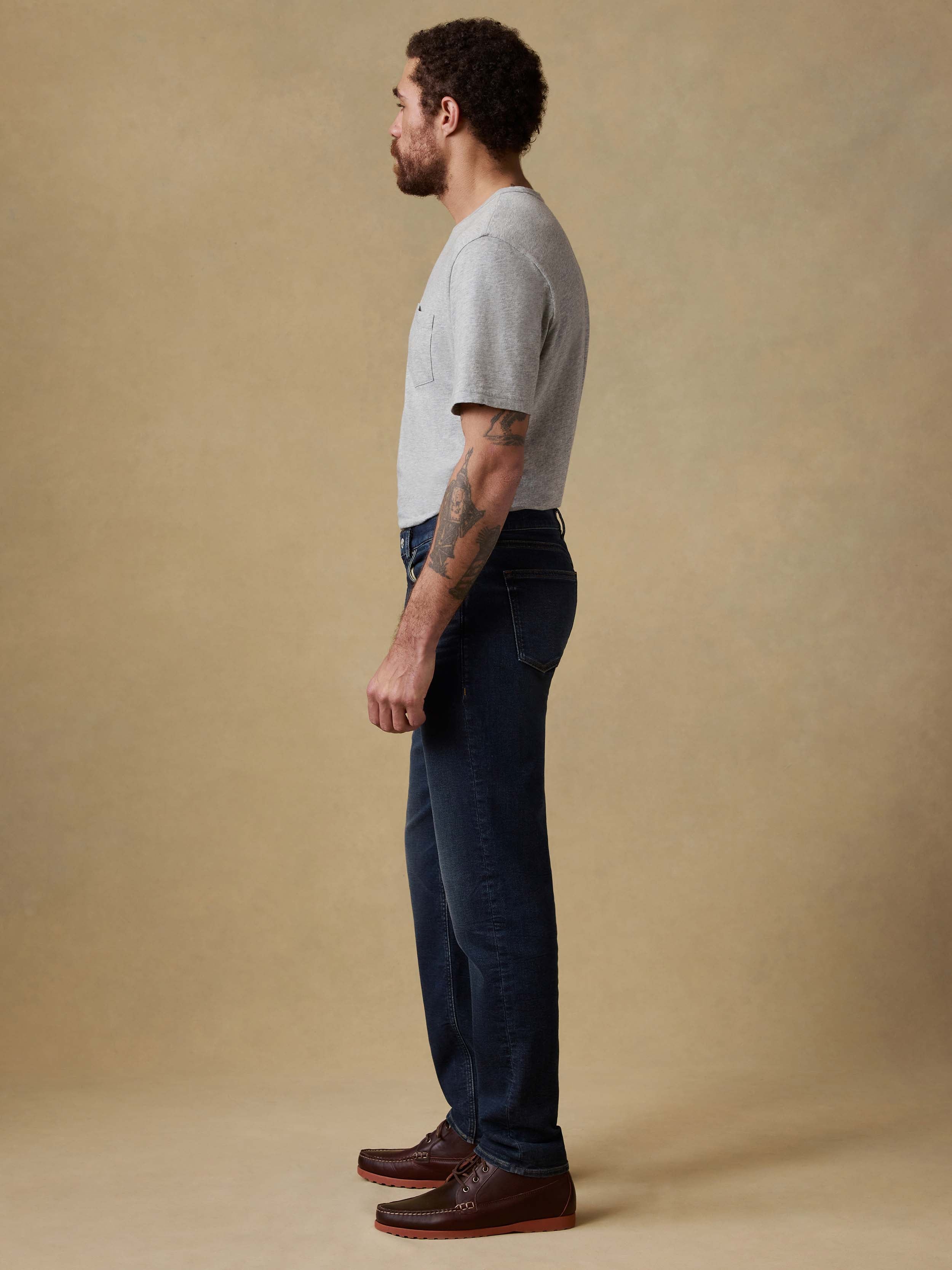 Stretch Terry Indigo 5-Pocket - Belmar Coast Wash | Faherty Brand