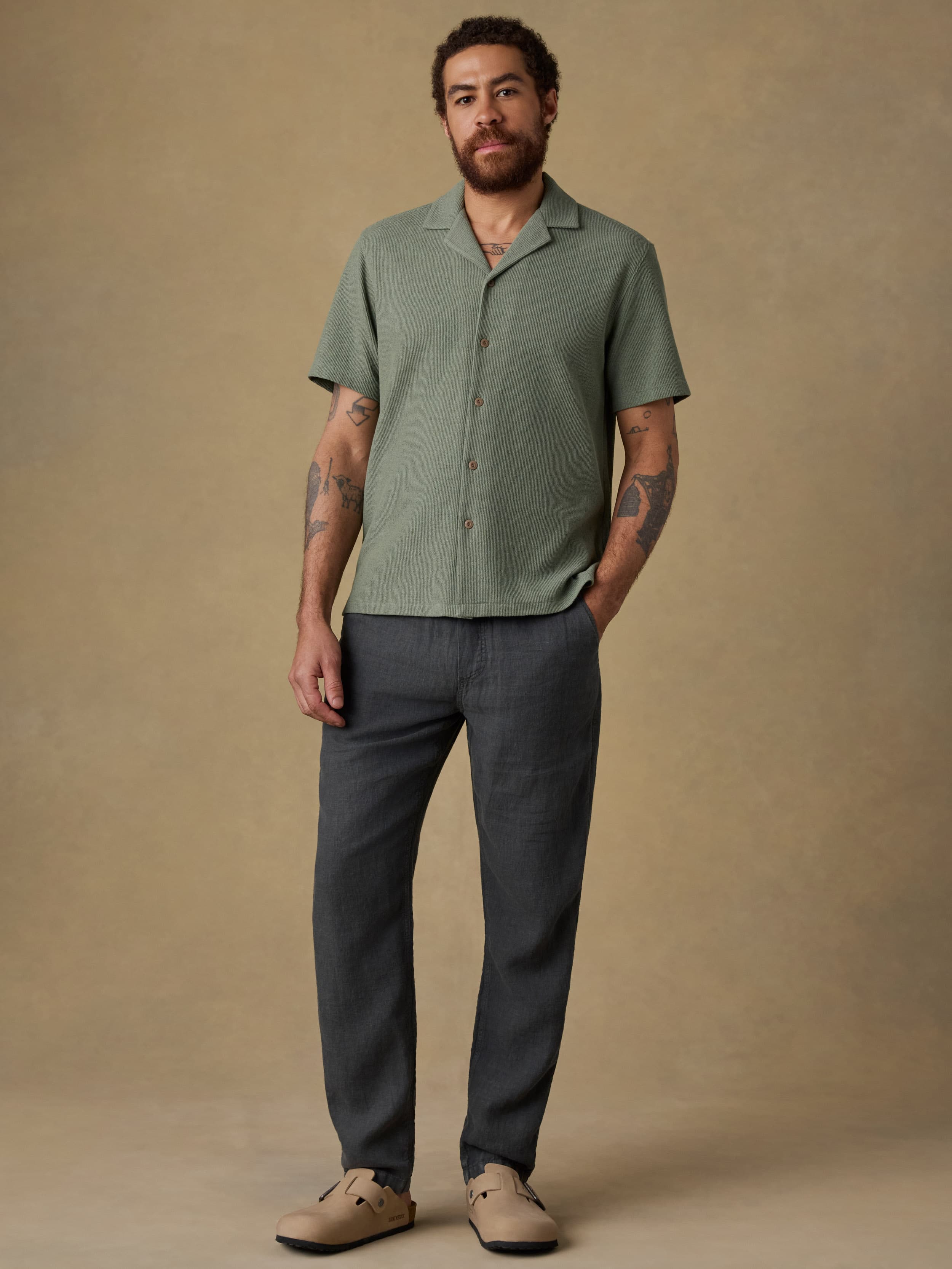 Linen Drawstring Pant - Washed Black | Faherty Brand