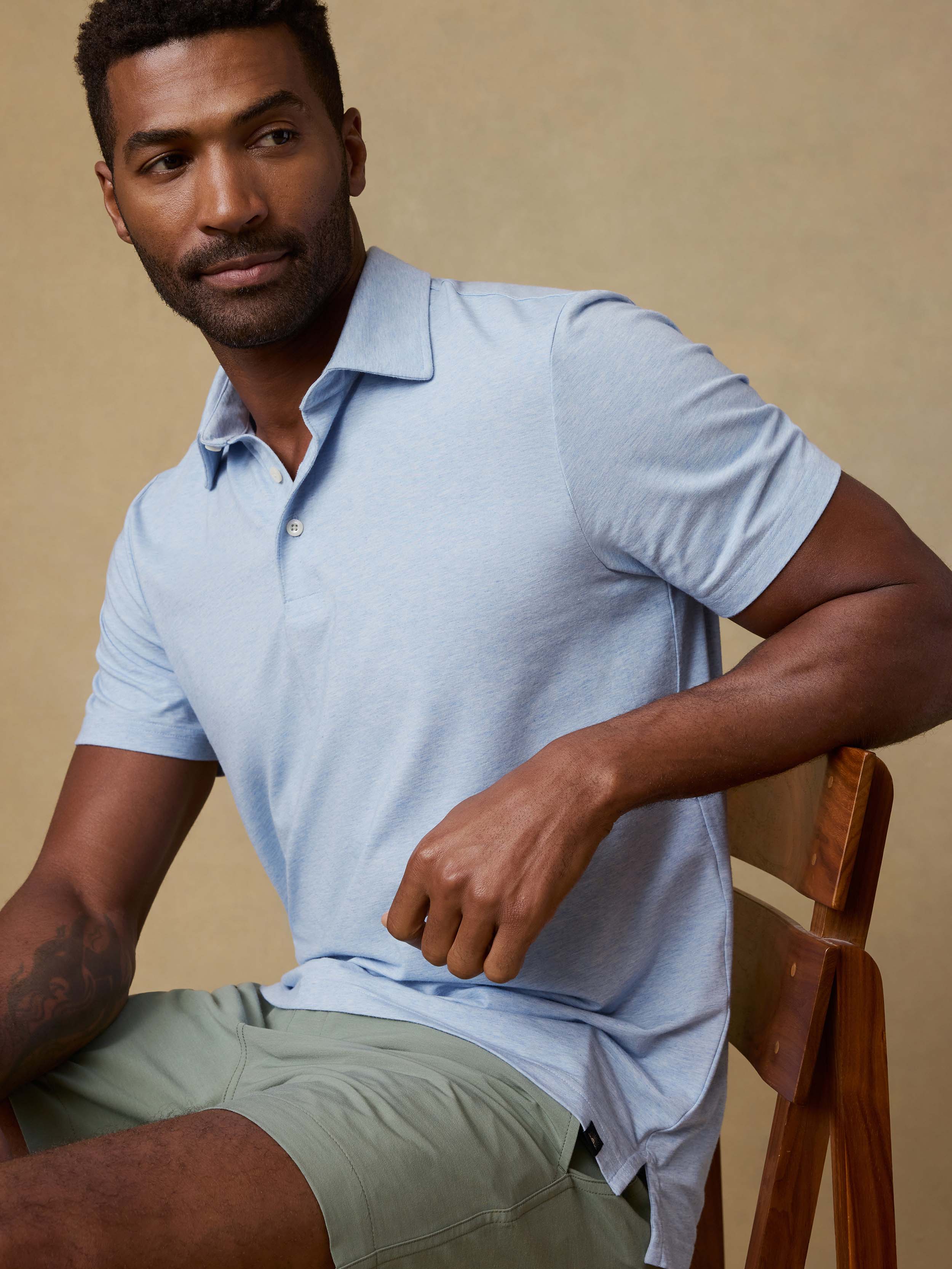Short-Sleeve Movement™ Polo - Cardiff Blue Heather | Faherty Brand