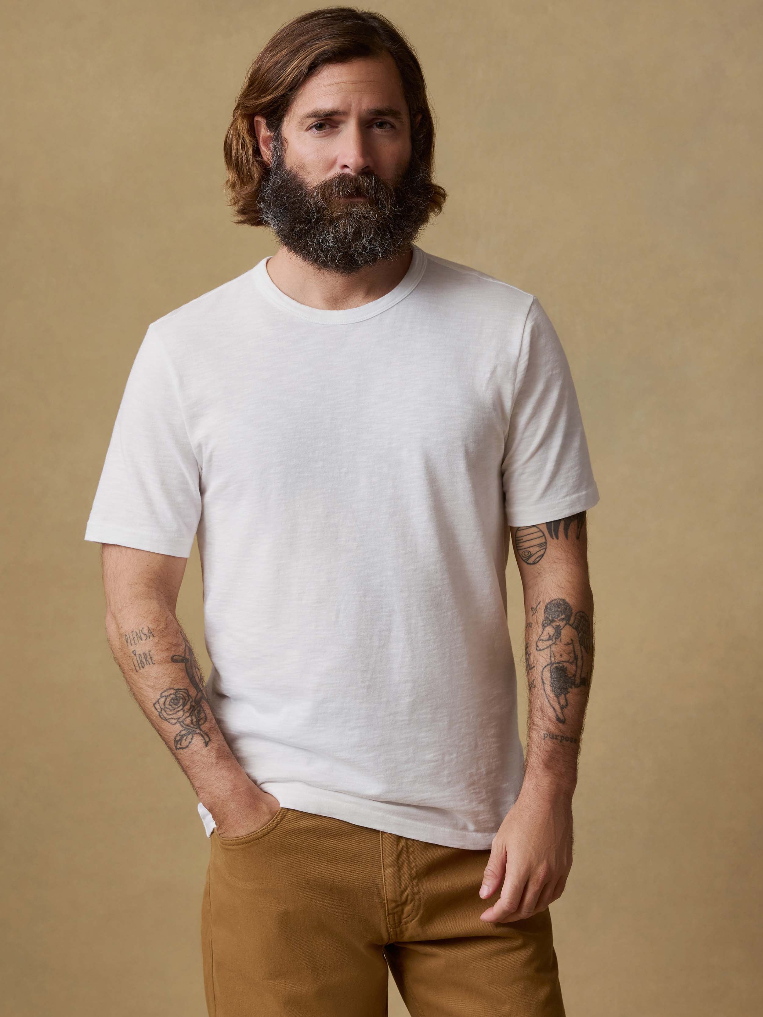 Sunwashed Regenerative Tee - White | Faherty Brand