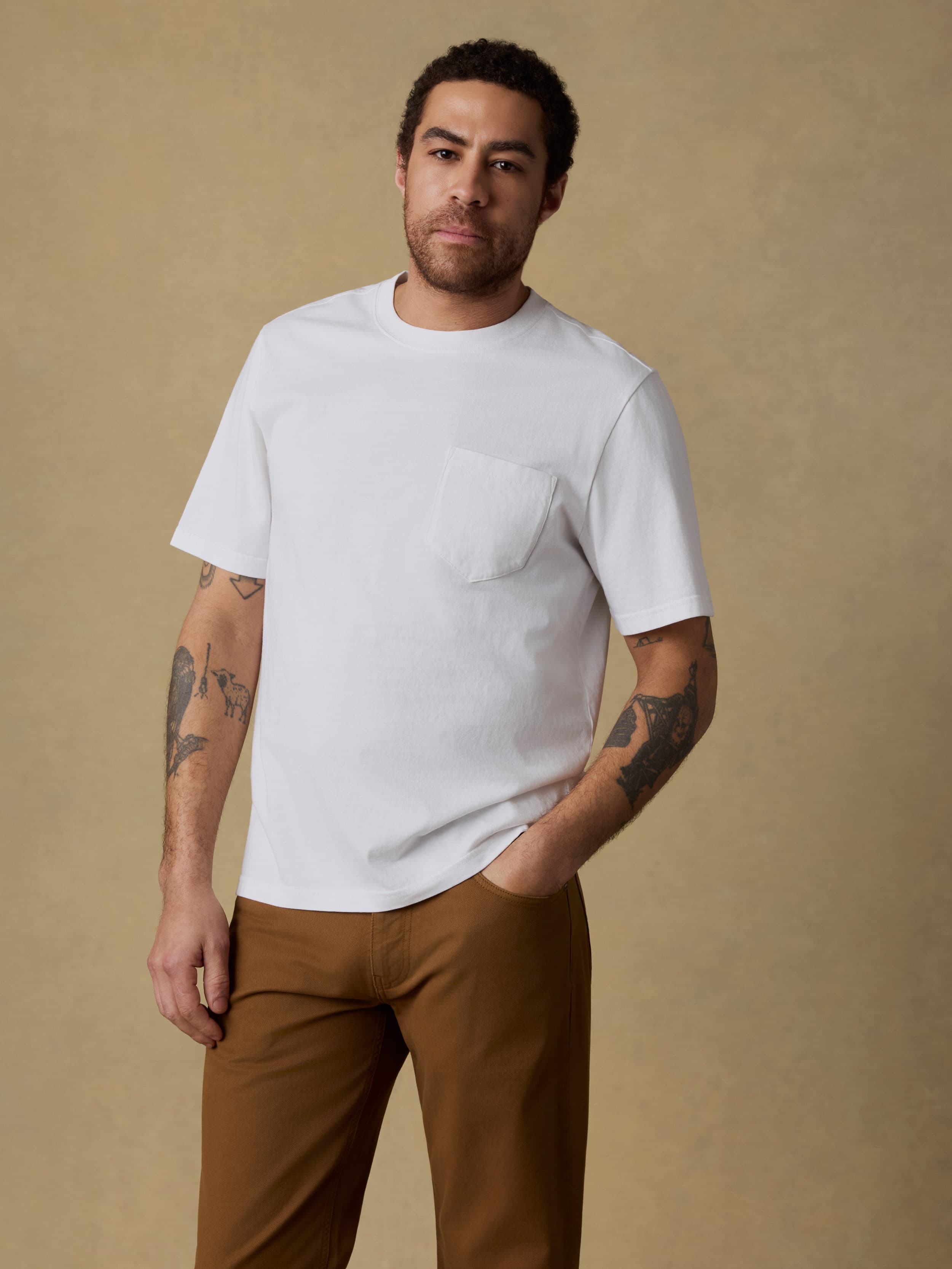 Short-Sleeve Recycled Cotton Tee - Ridge Black | Faherty Brand