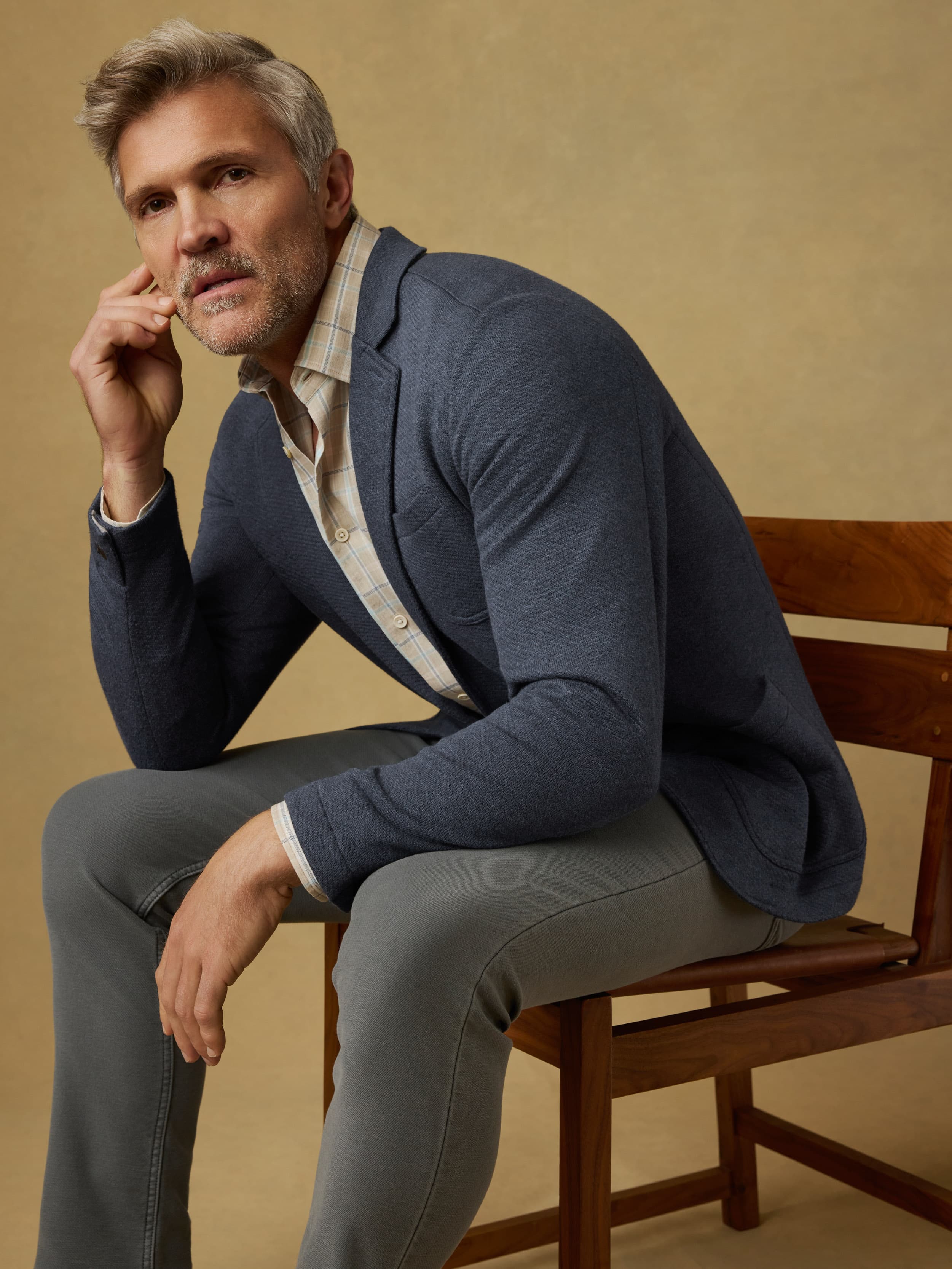 Inlet Knit Blazer - Deep Navy Melange | Faherty Brand