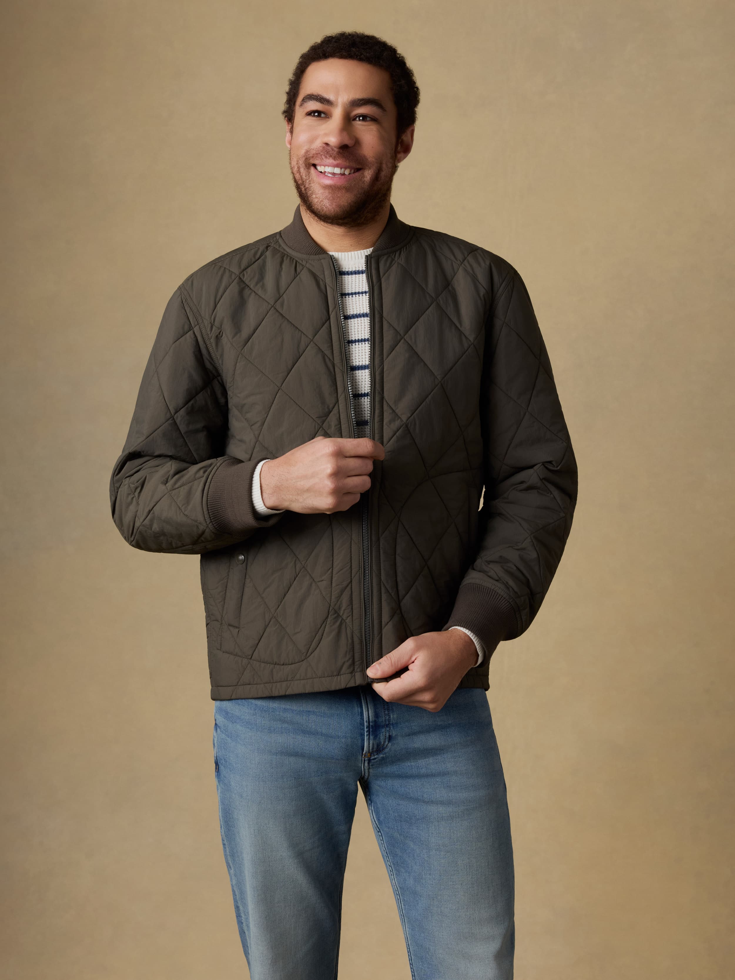 Quilted Liner Jacket - Summit Olive | Faherty Brand