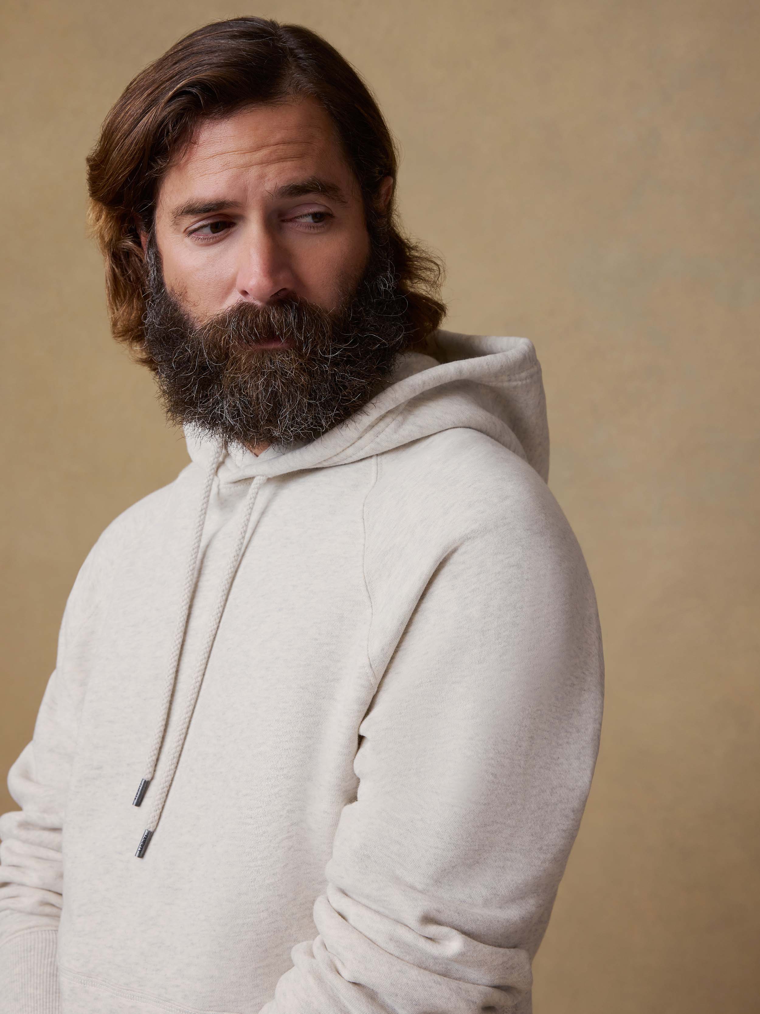 High Standard Fleece Hoodie - Antique Ivory Heather | Faherty Brand