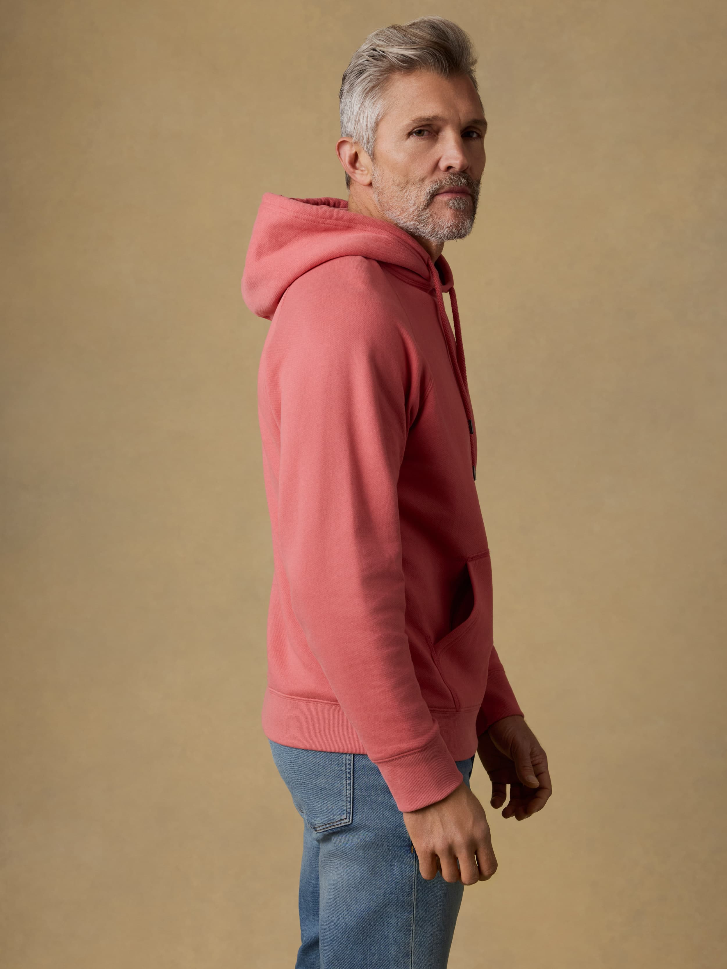 High Standard Fleece Hoodie - Coral Red | Faherty Brand
