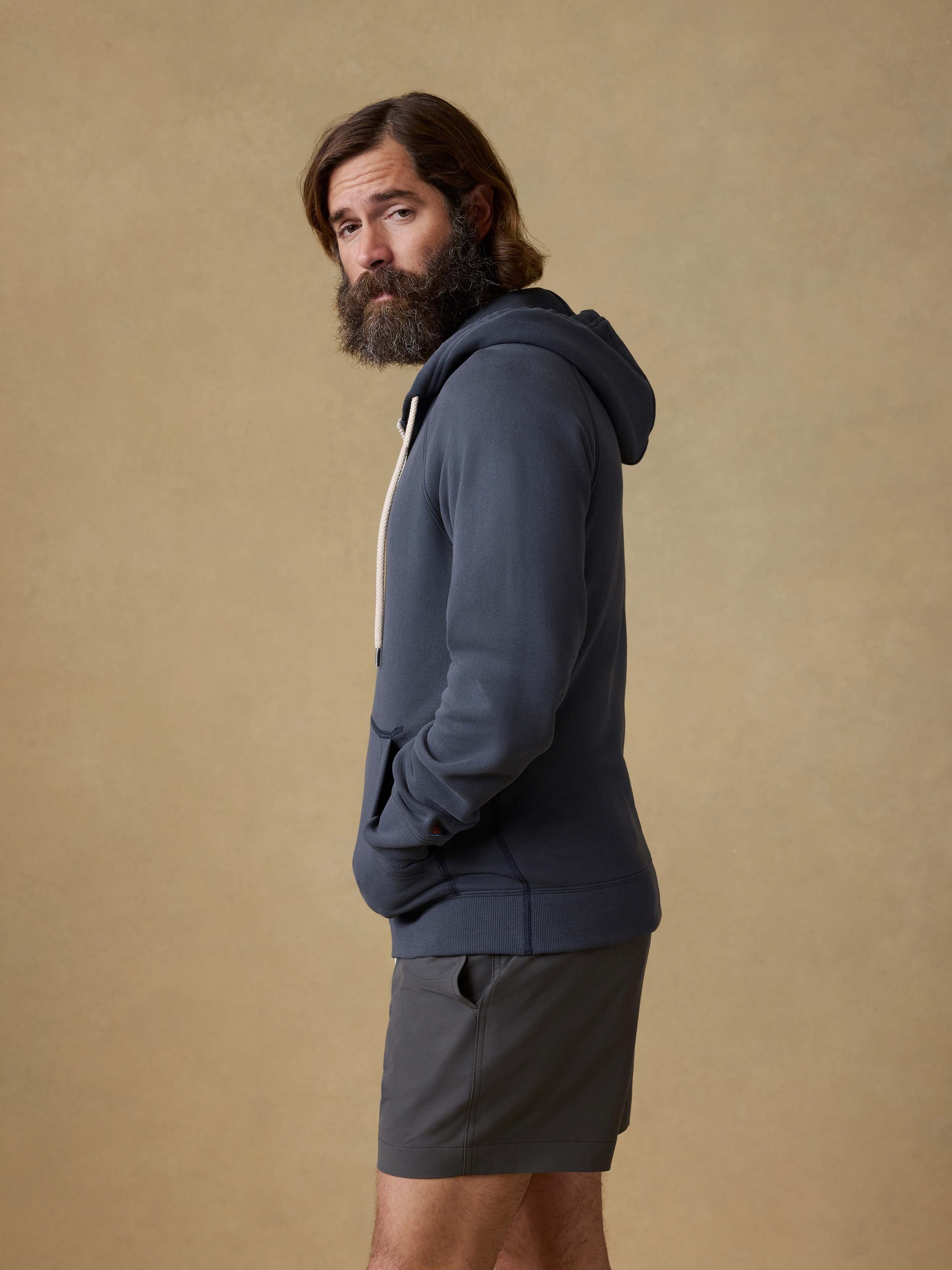 High Standard Fleece Zip Hoodie - Blue Nights | Faherty Brand