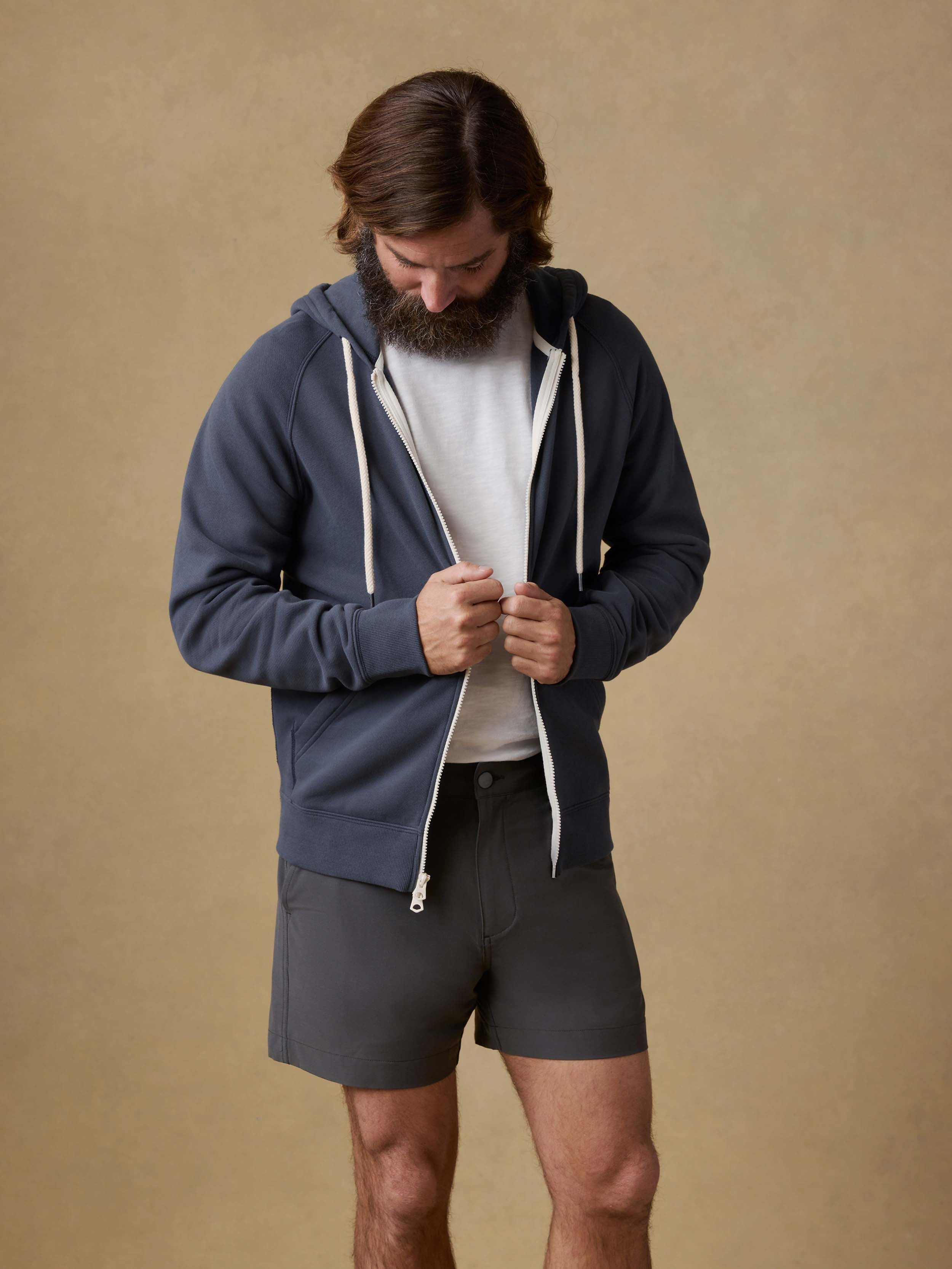 High Standard Fleece Zip Hoodie - Blue Nights | Faherty Brand