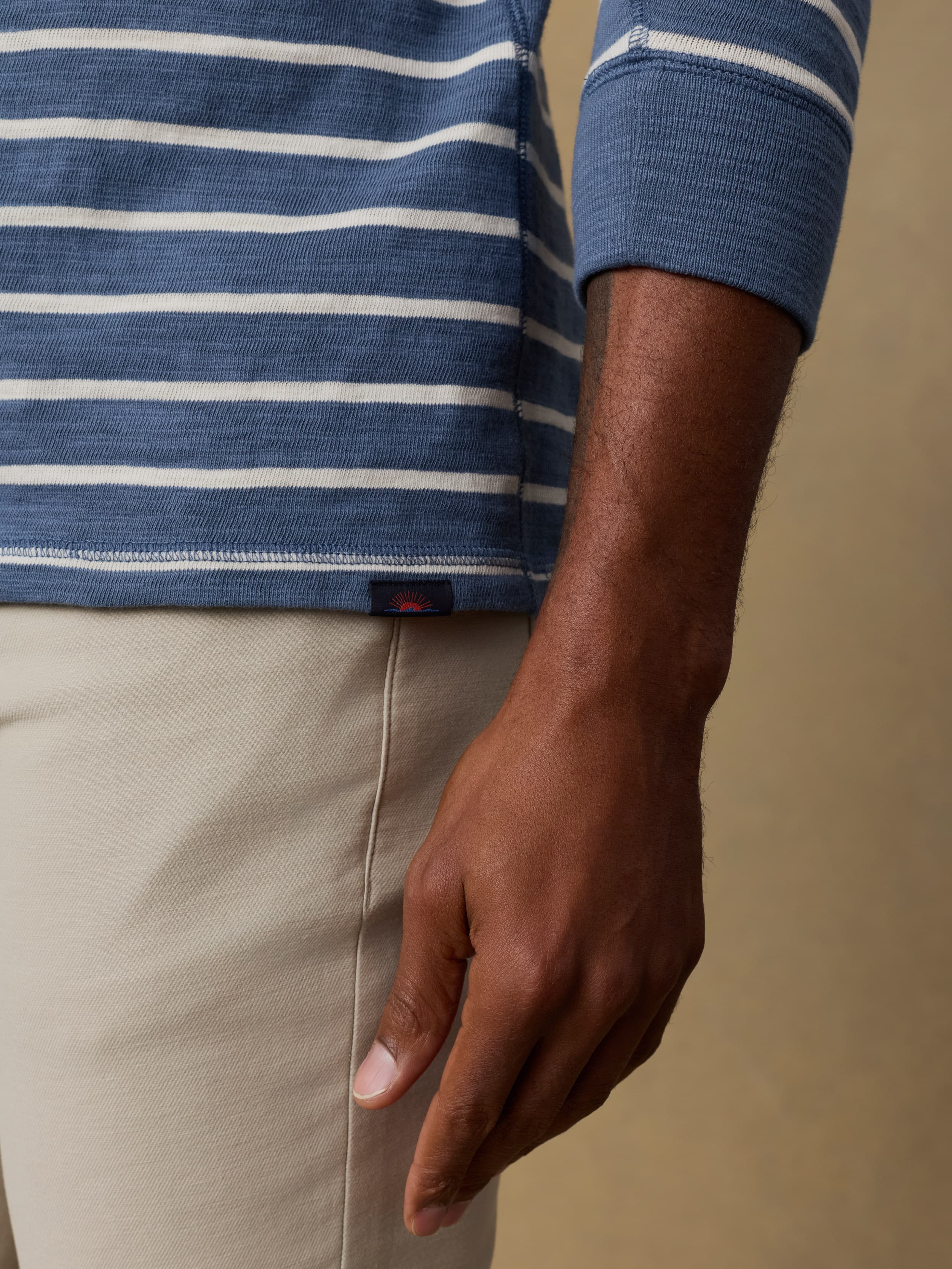 Sunwashed Organic Crew - Breaker Blue Breton Stripe | Faherty Brand
