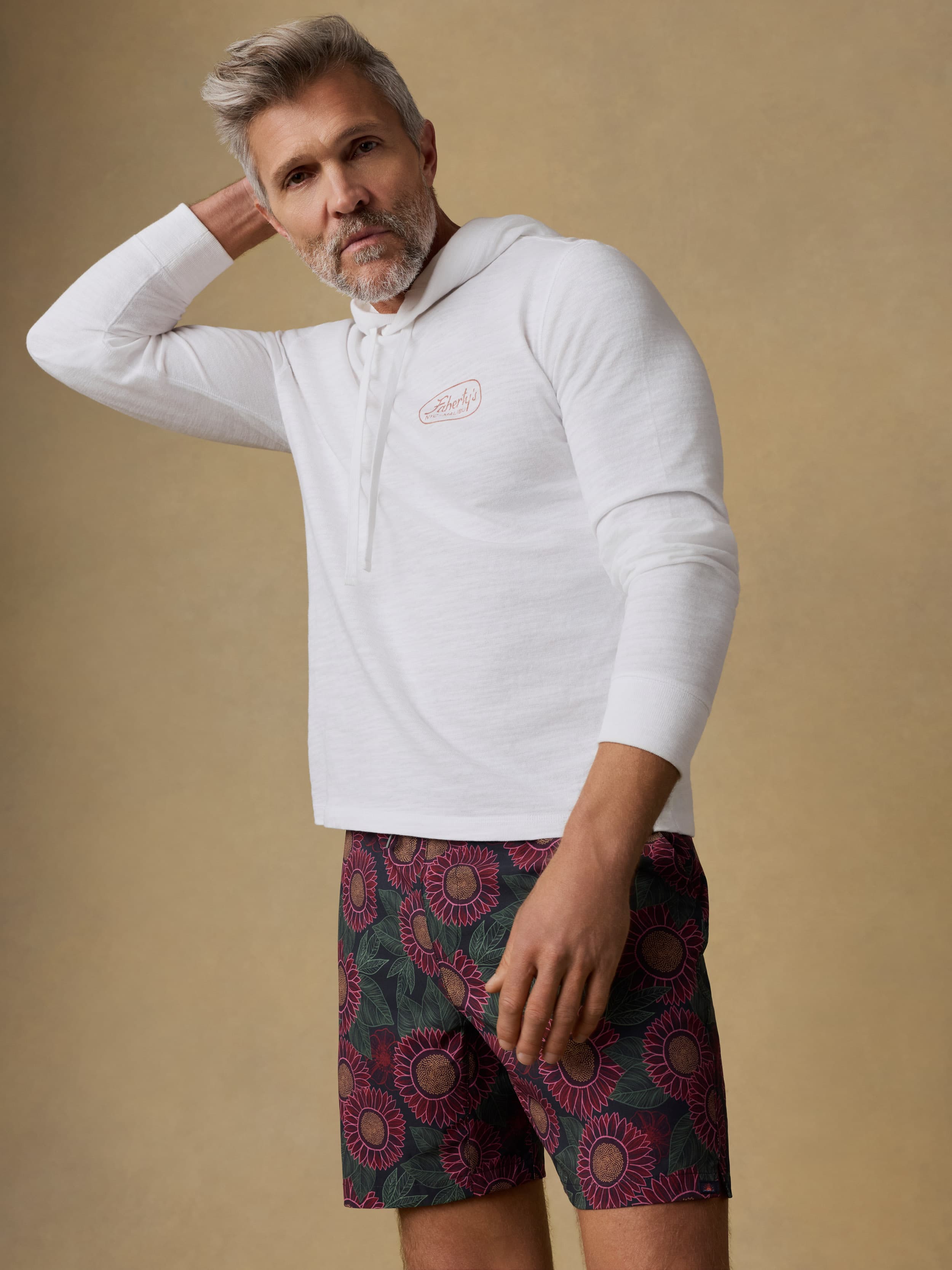 Shorelite Trunk (7") - Black Floral Road | Faherty Brand