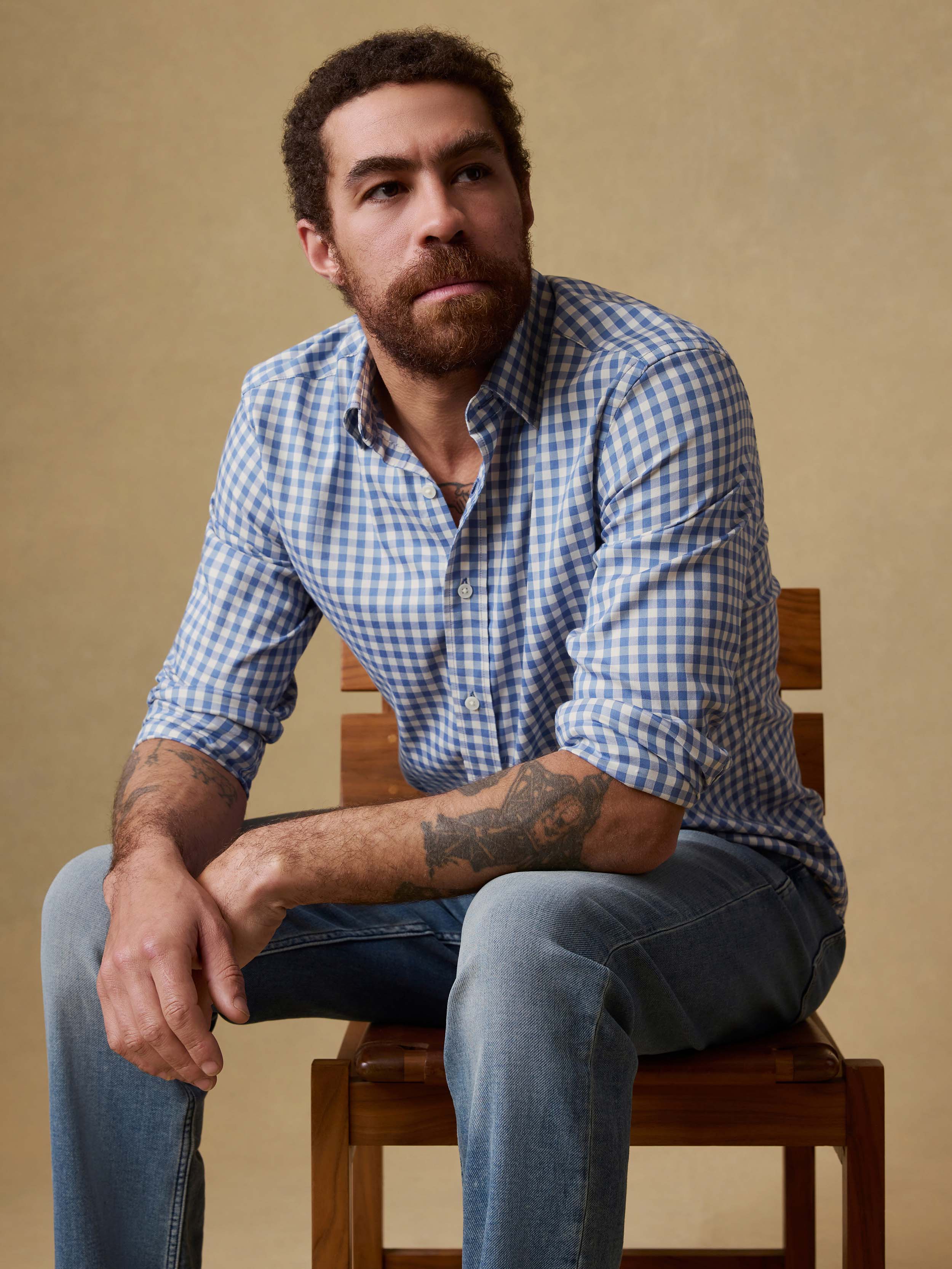 The Movement™ Shirt - Blue Birch Gingham | Faherty Brand