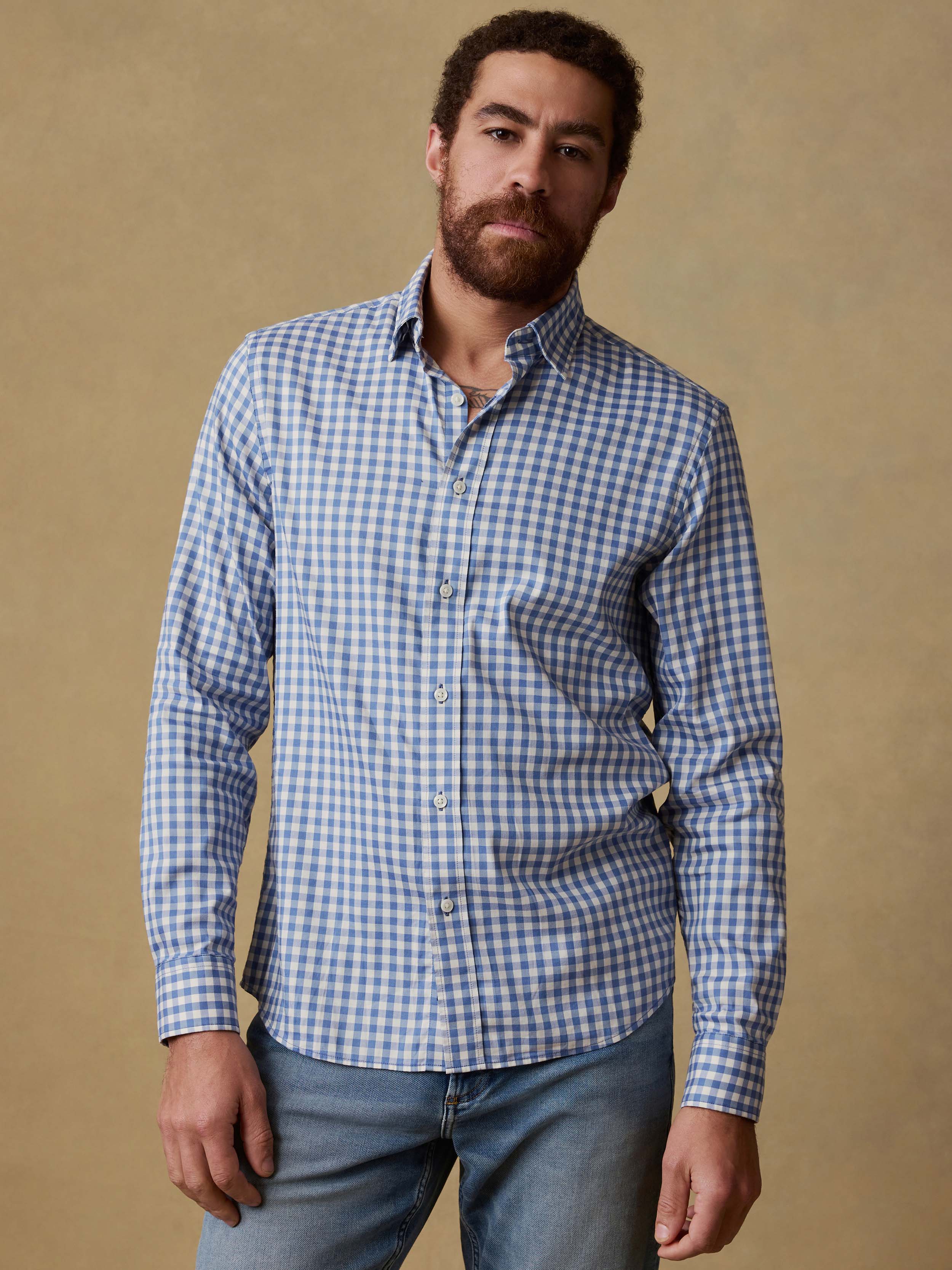 The Movement™ Shirt - Blue Birch Gingham | Faherty Brand